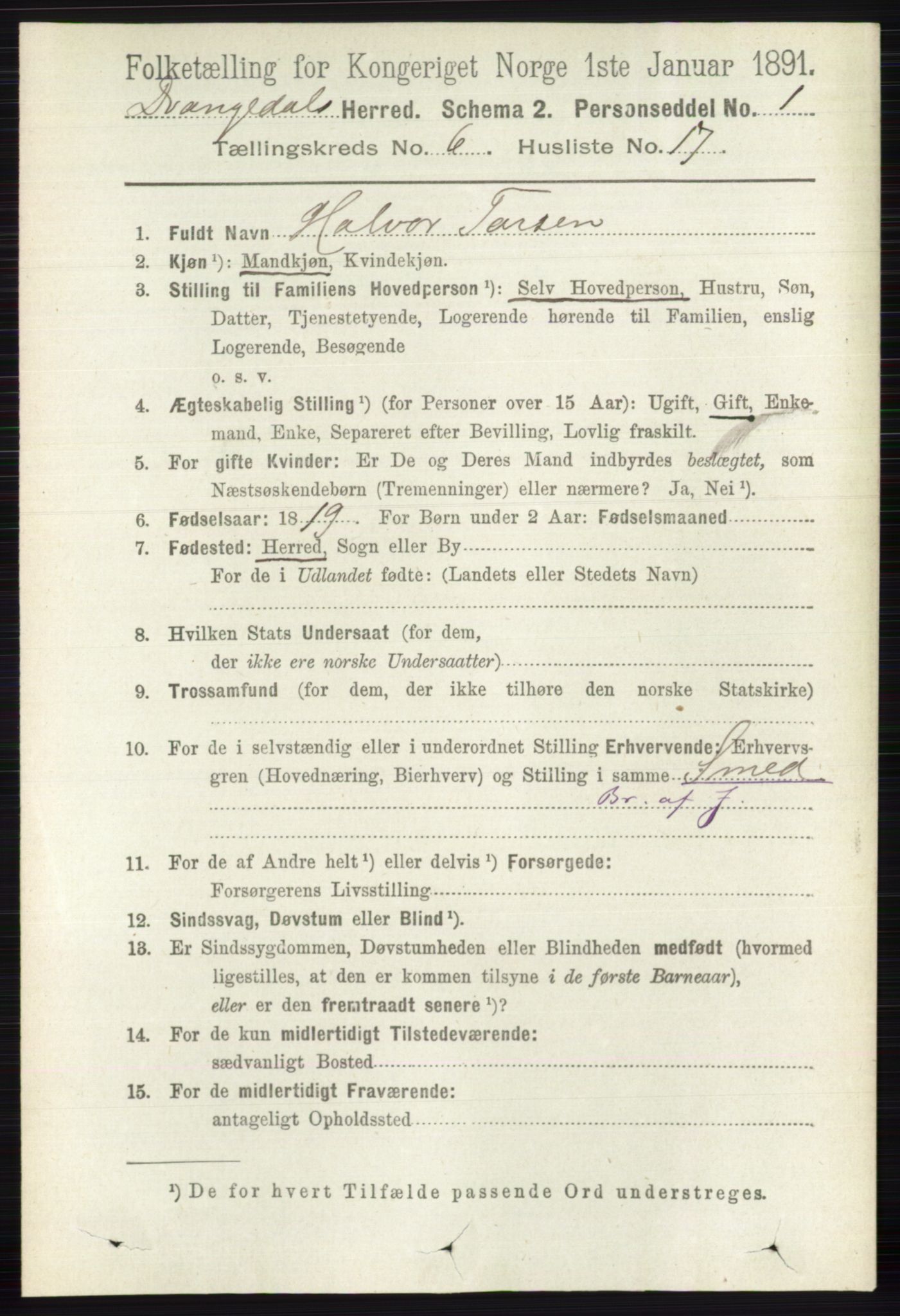 RA, 1891 census for 0817 Drangedal, 1891, p. 2112