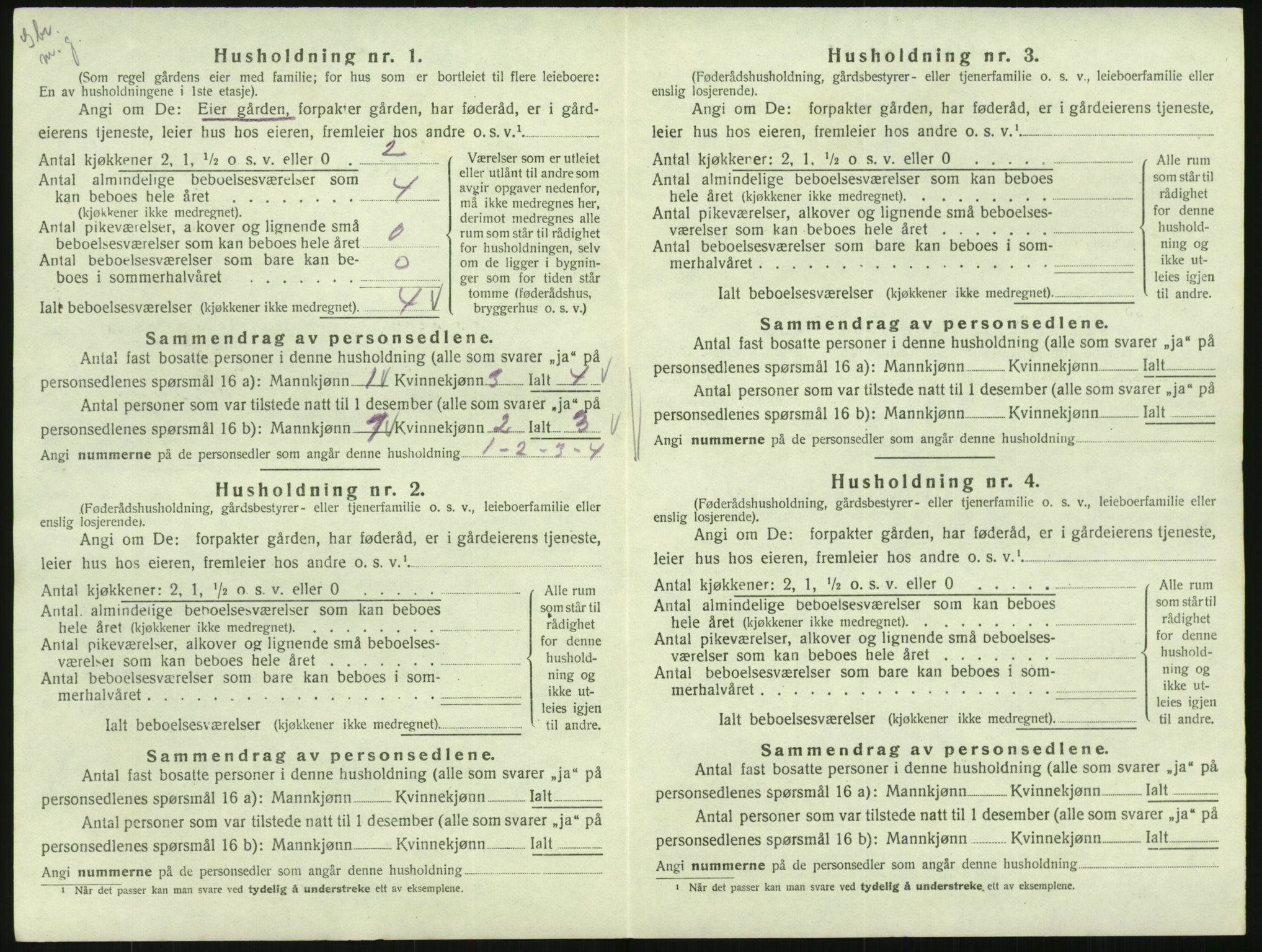 SAK, 1920 census for Hornnes, 1920, p. 84