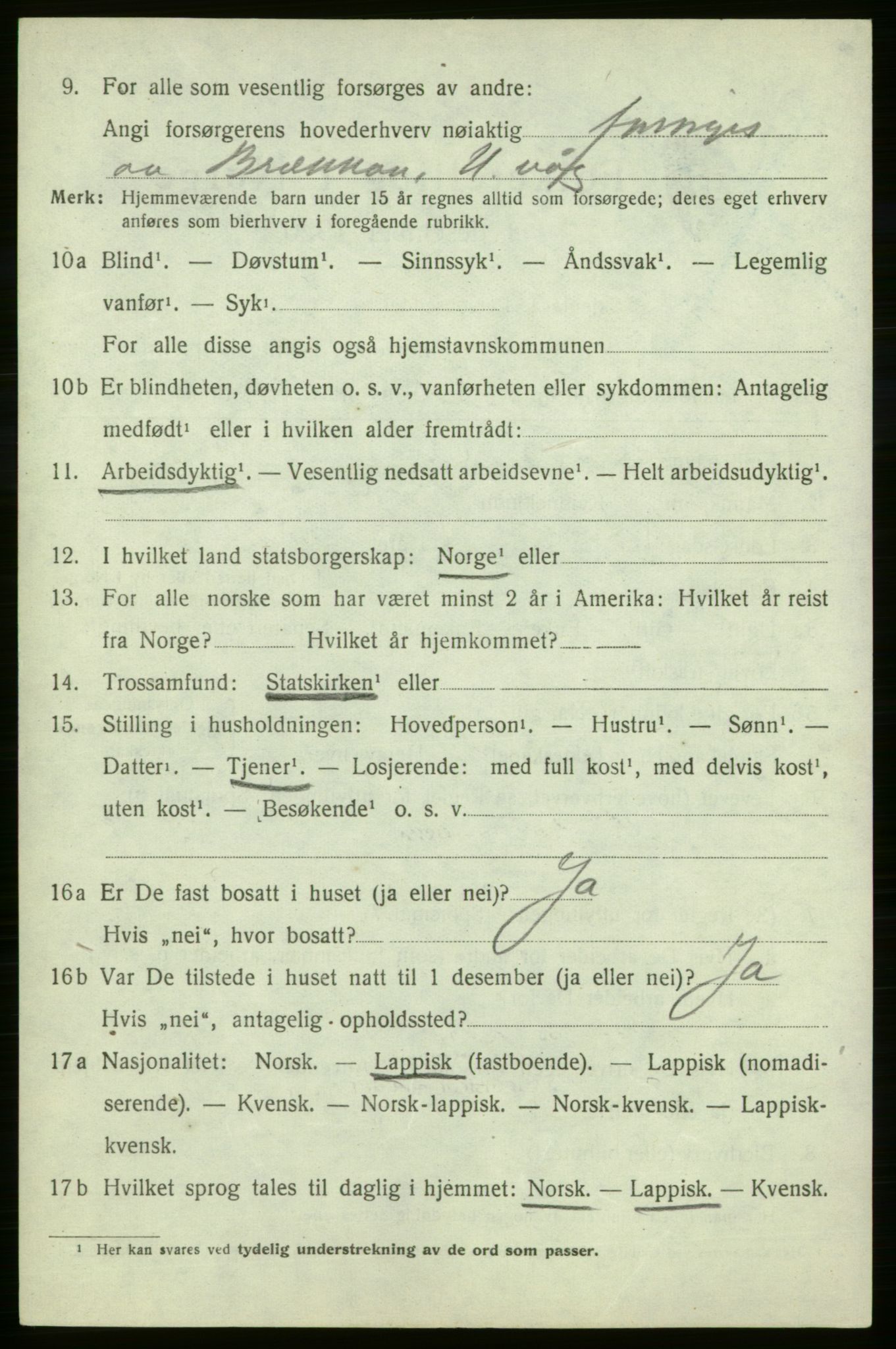 SATØ, 1920 census for Kjelvik, 1920, p. 2856