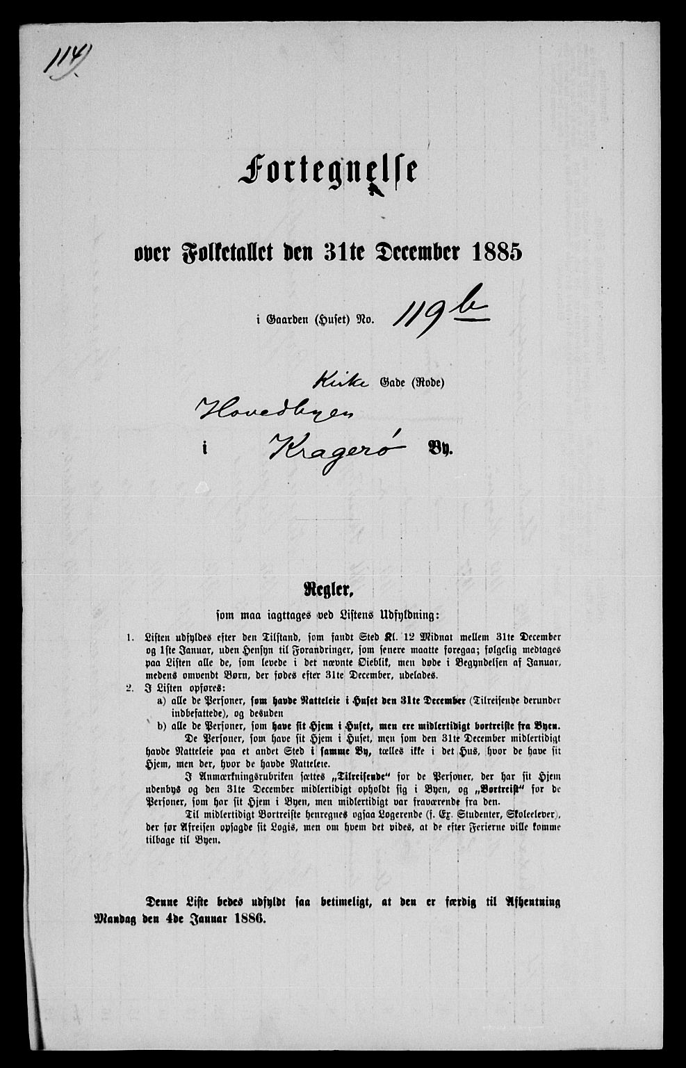 SAKO, 1885 census for 0801 Kragerø, 1885, p. 1262