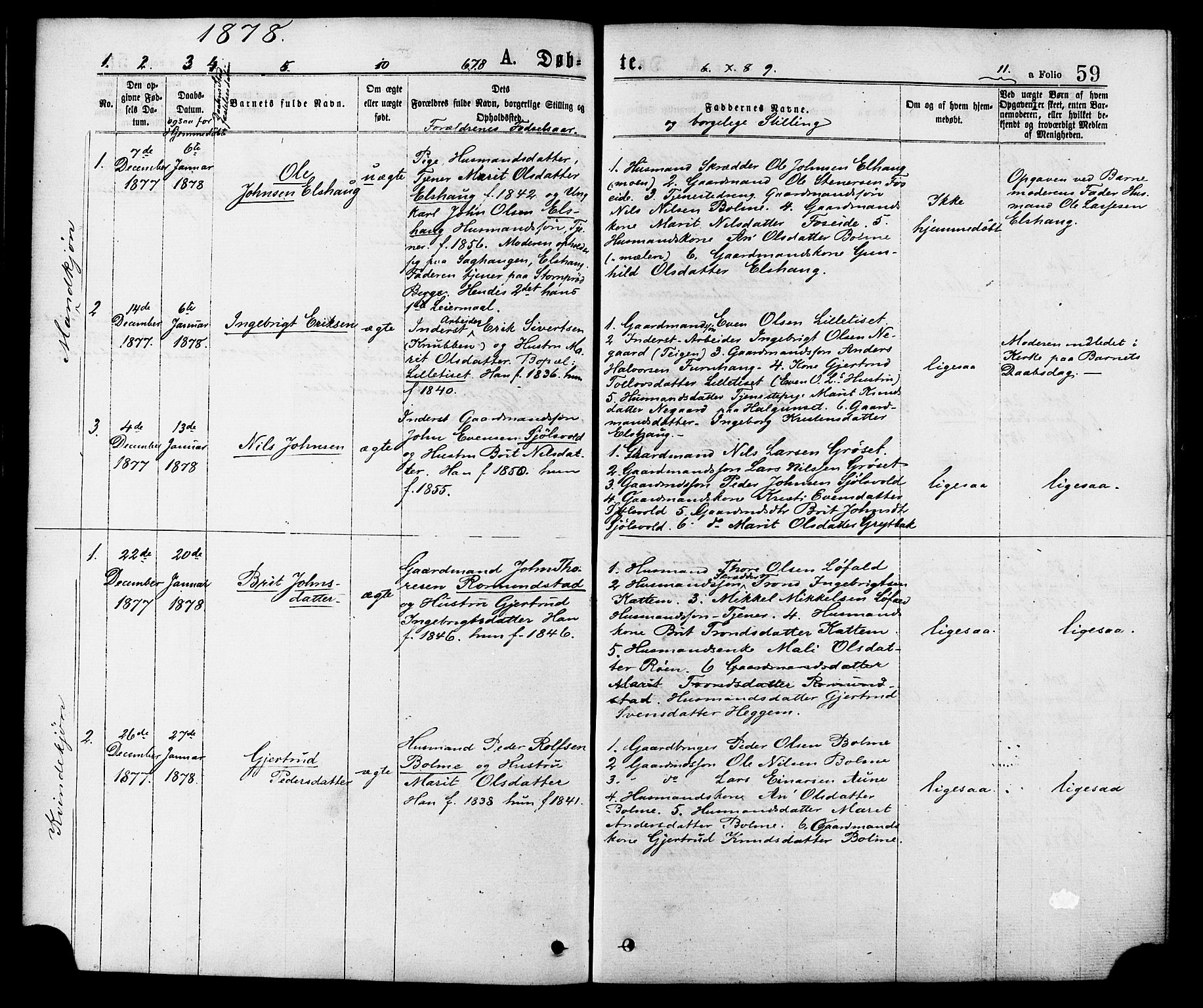 Ministerialprotokoller, klokkerbøker og fødselsregistre - Møre og Romsdal, SAT/A-1454/598/L1068: Parish register (official) no. 598A02, 1872-1881, p. 59