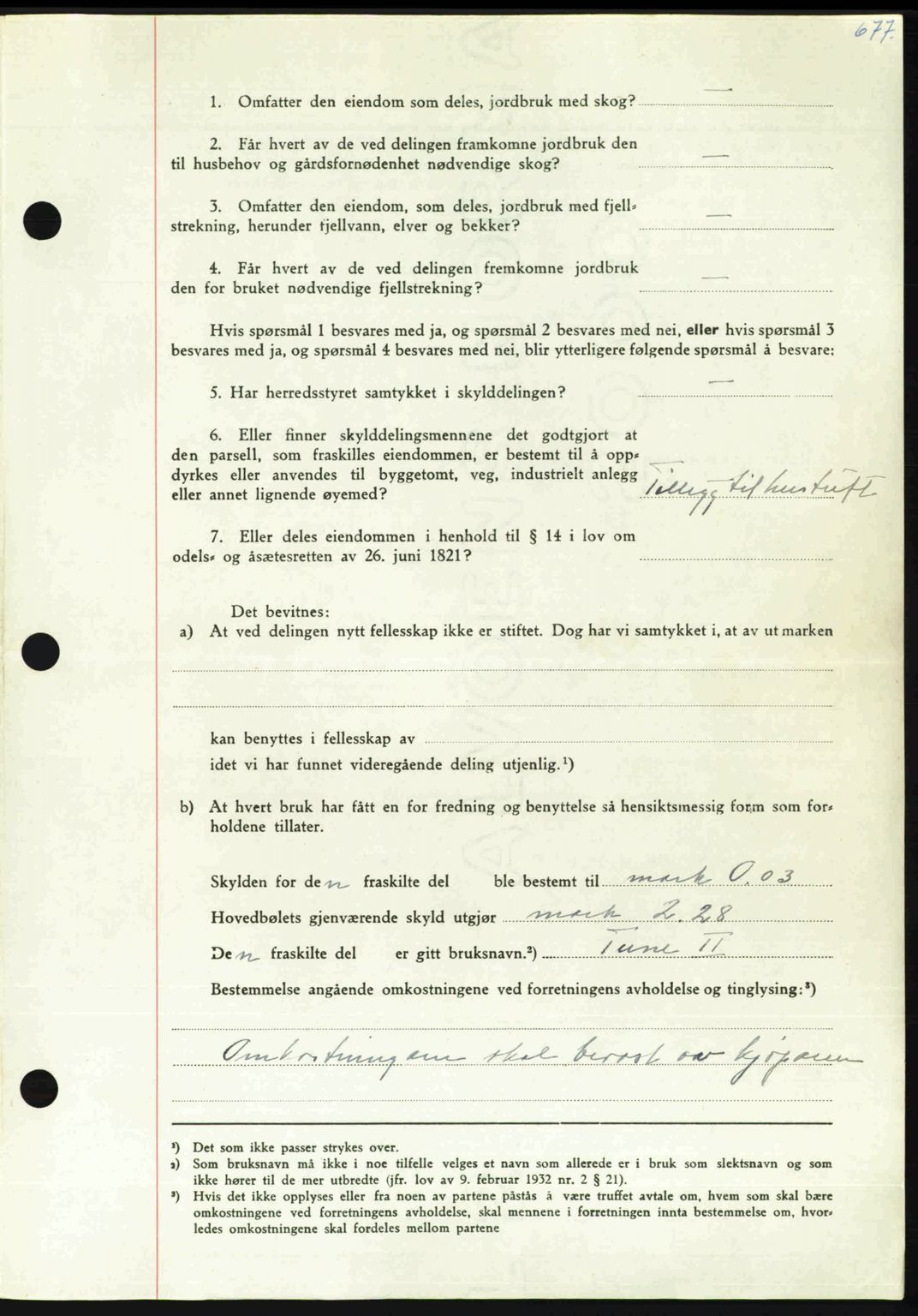 Nordmøre sorenskriveri, AV/SAT-A-4132/1/2/2Ca: Mortgage book no. A112, 1949-1949, Diary no: : 2803/1949