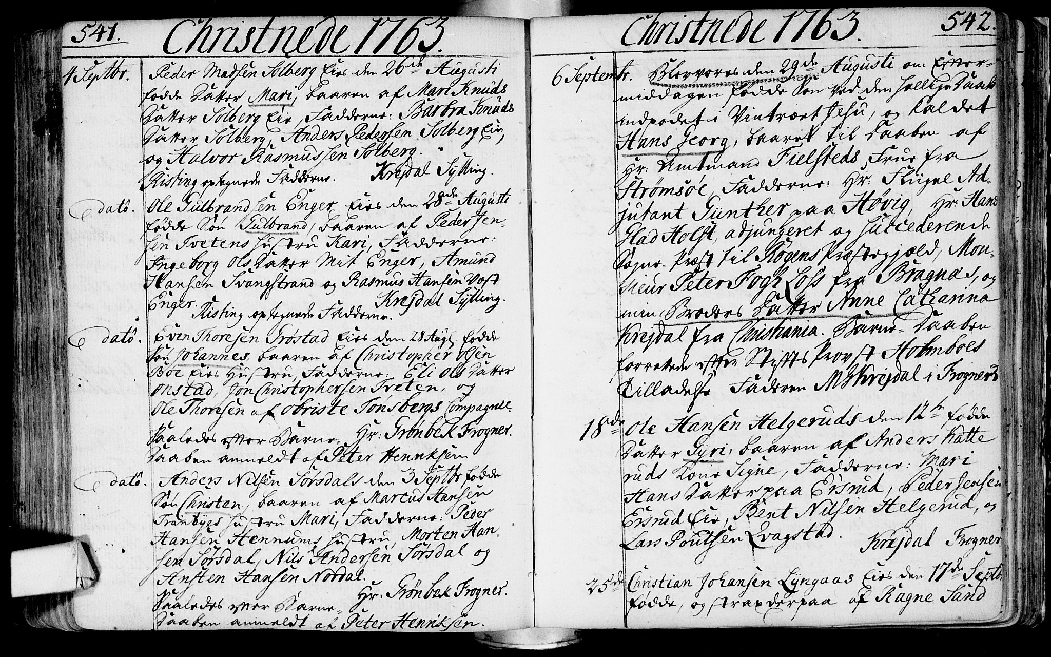 Lier kirkebøker, AV/SAKO-A-230/F/Fa/L0004: Parish register (official) no. I 4, 1749-1764, p. 541-542