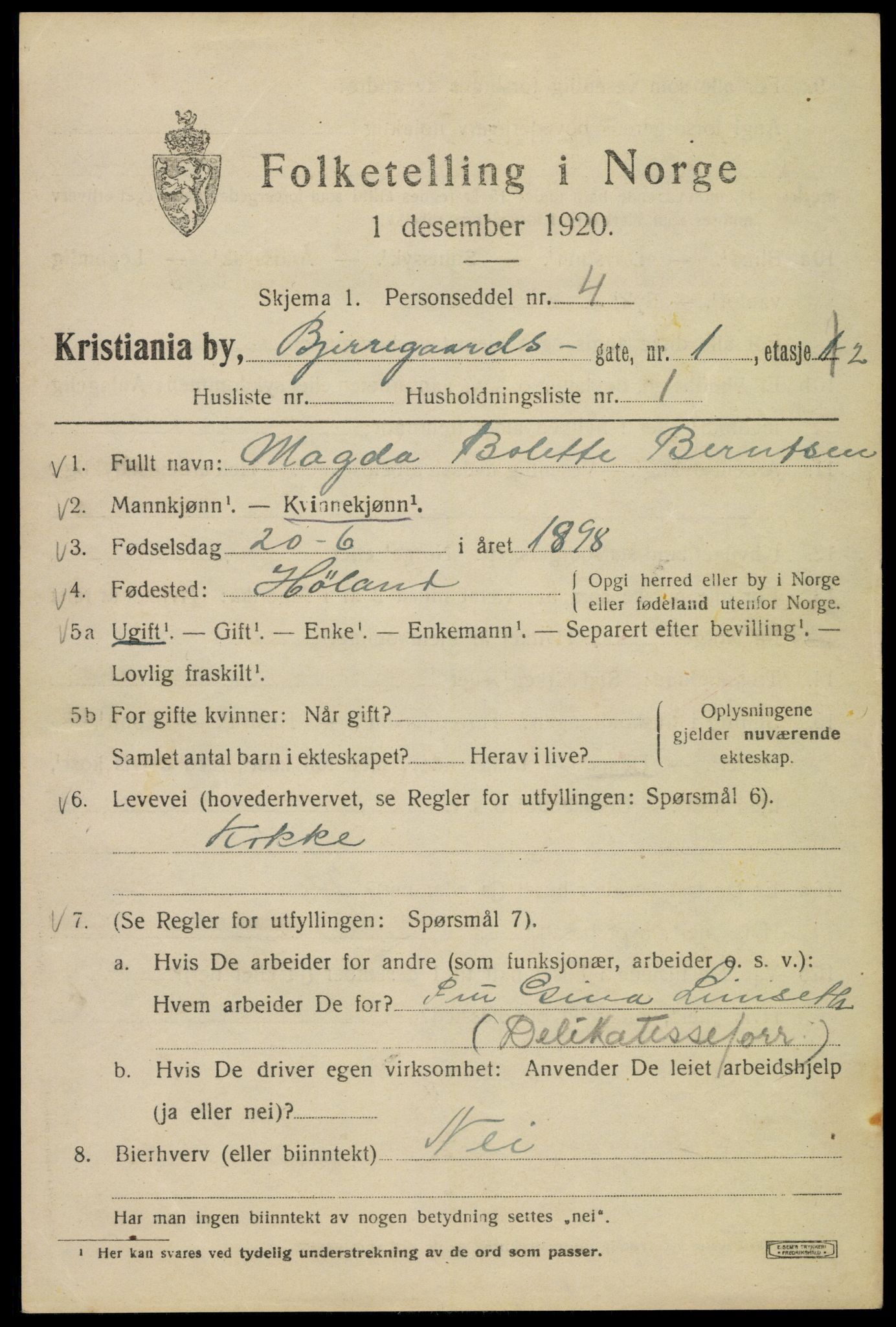 SAO, 1920 census for Kristiania, 1920, p. 158659