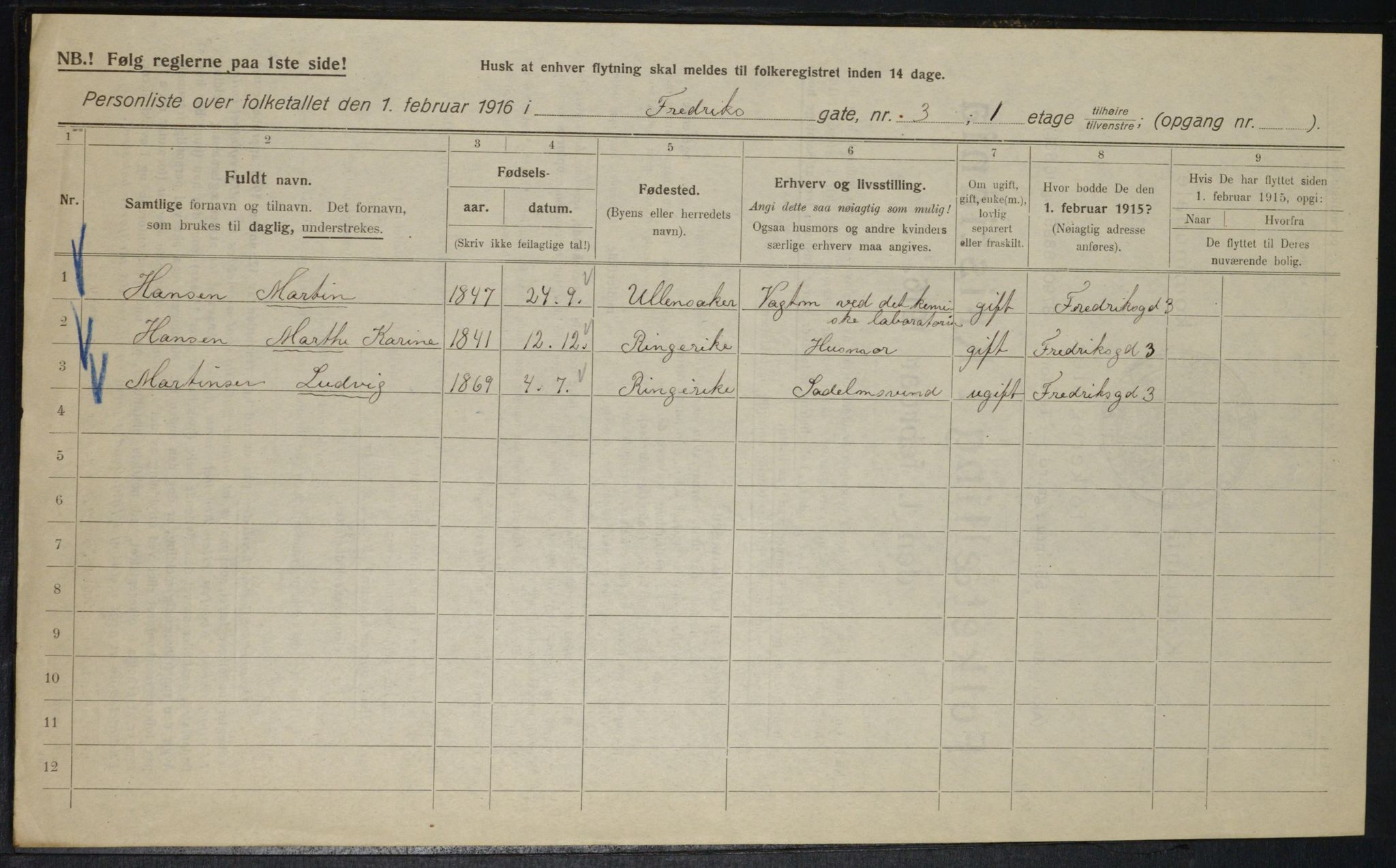 OBA, Municipal Census 1916 for Kristiania, 1916, p. 27044