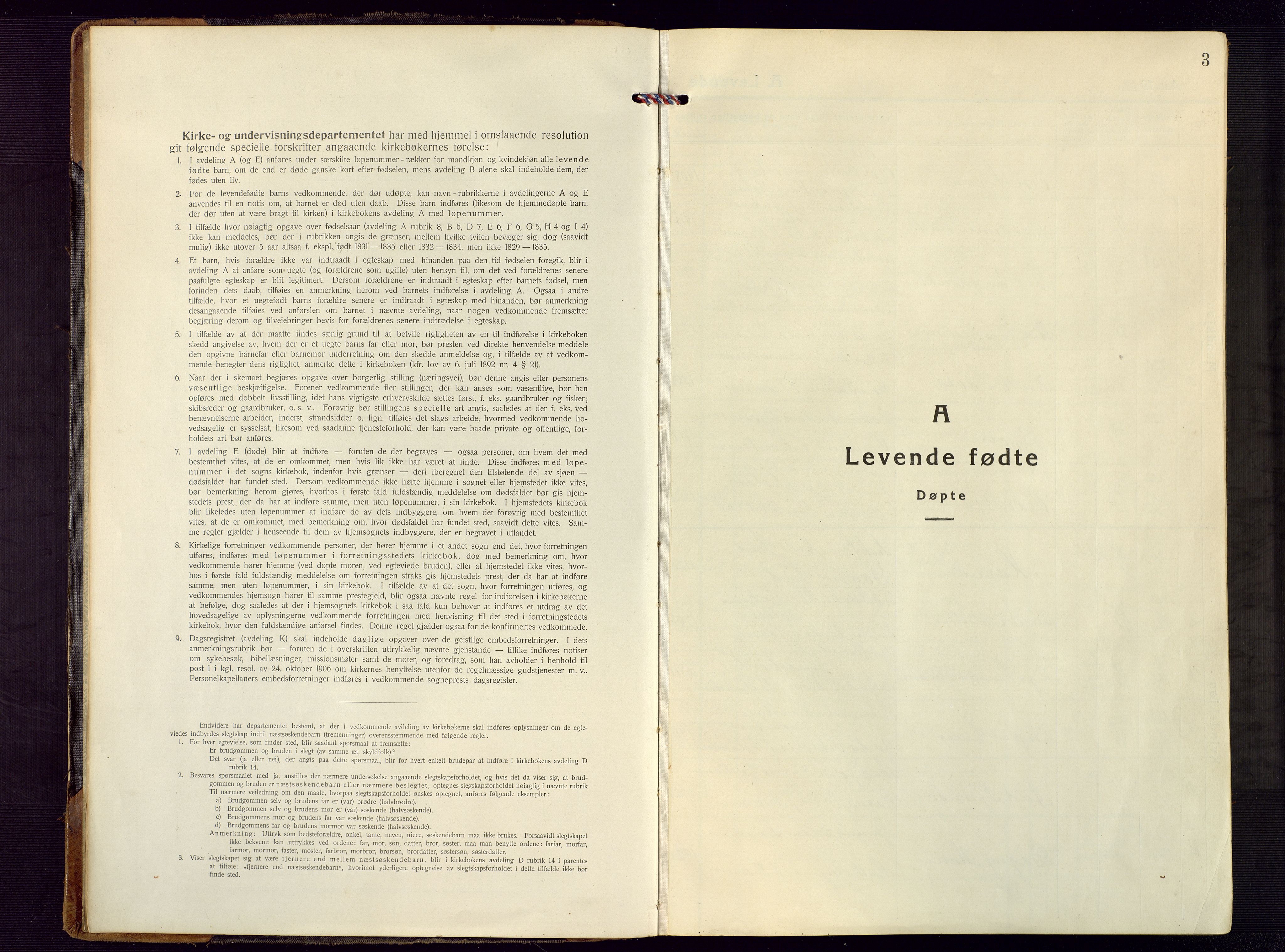 Barbu sokneprestkontor, SAK/1111-0003/F/Fb/L0005: Parish register (copy) no. B 5, 1923-1946, p. 3