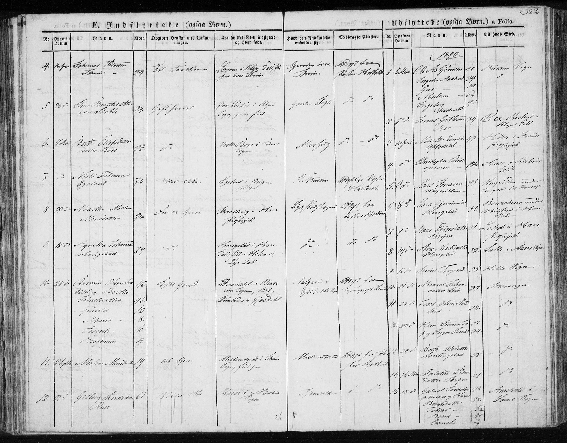 Lye sokneprestkontor, AV/SAST-A-101794/001/30BA/L0004: Parish register (official) no. A 4, 1826-1841, p. 322