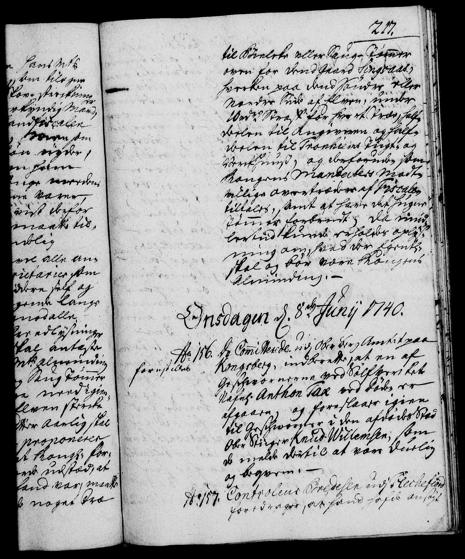 Rentekammeret, Kammerkanselliet, RA/EA-3111/G/Gh/Gha/L0022: Norsk ekstraktmemorialprotokoll (merket RK 53.67), 1739-1741, p. 217