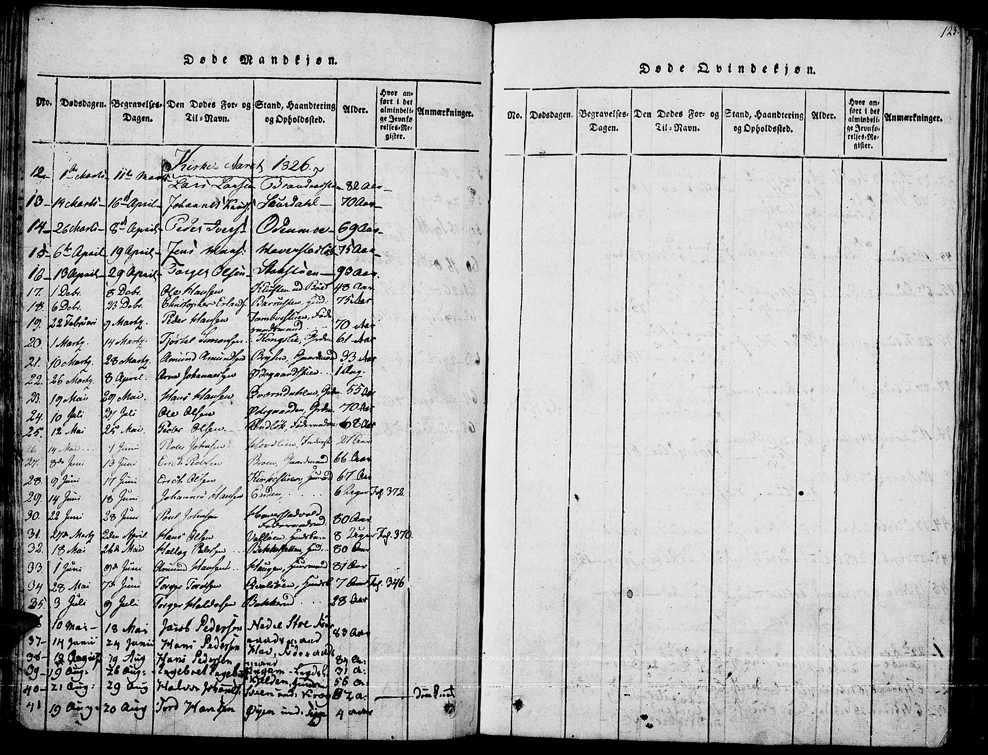 Fron prestekontor, SAH/PREST-078/H/Ha/Haa/L0002: Parish register (official) no. 2, 1816-1827, p. 123