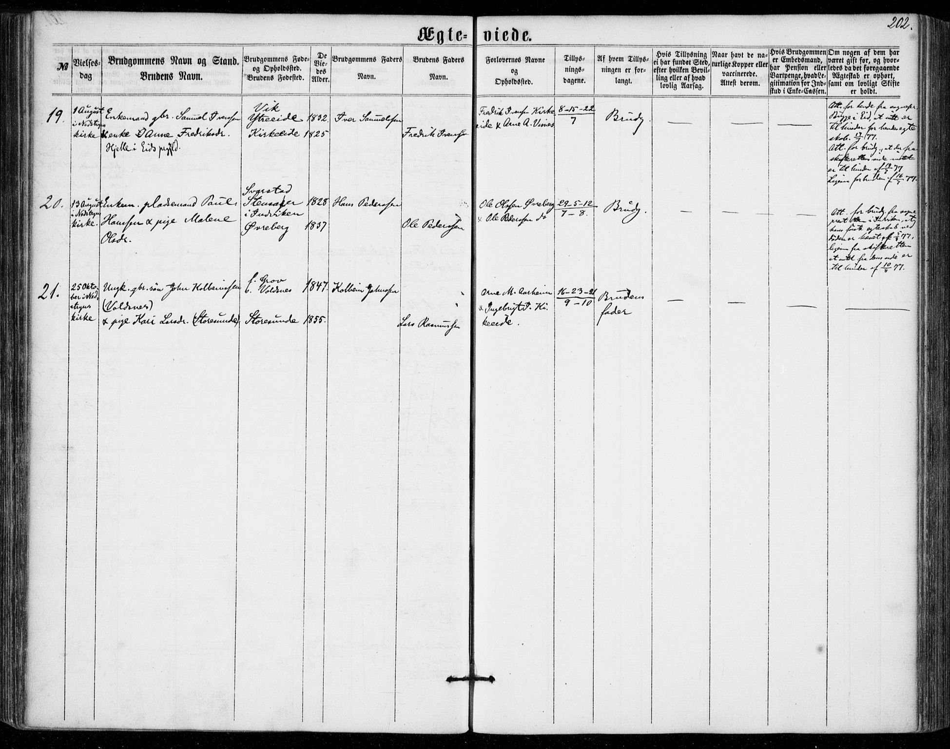 Stryn Sokneprestembete, AV/SAB-A-82501: Parish register (official) no. A 3, 1862-1877, p. 202