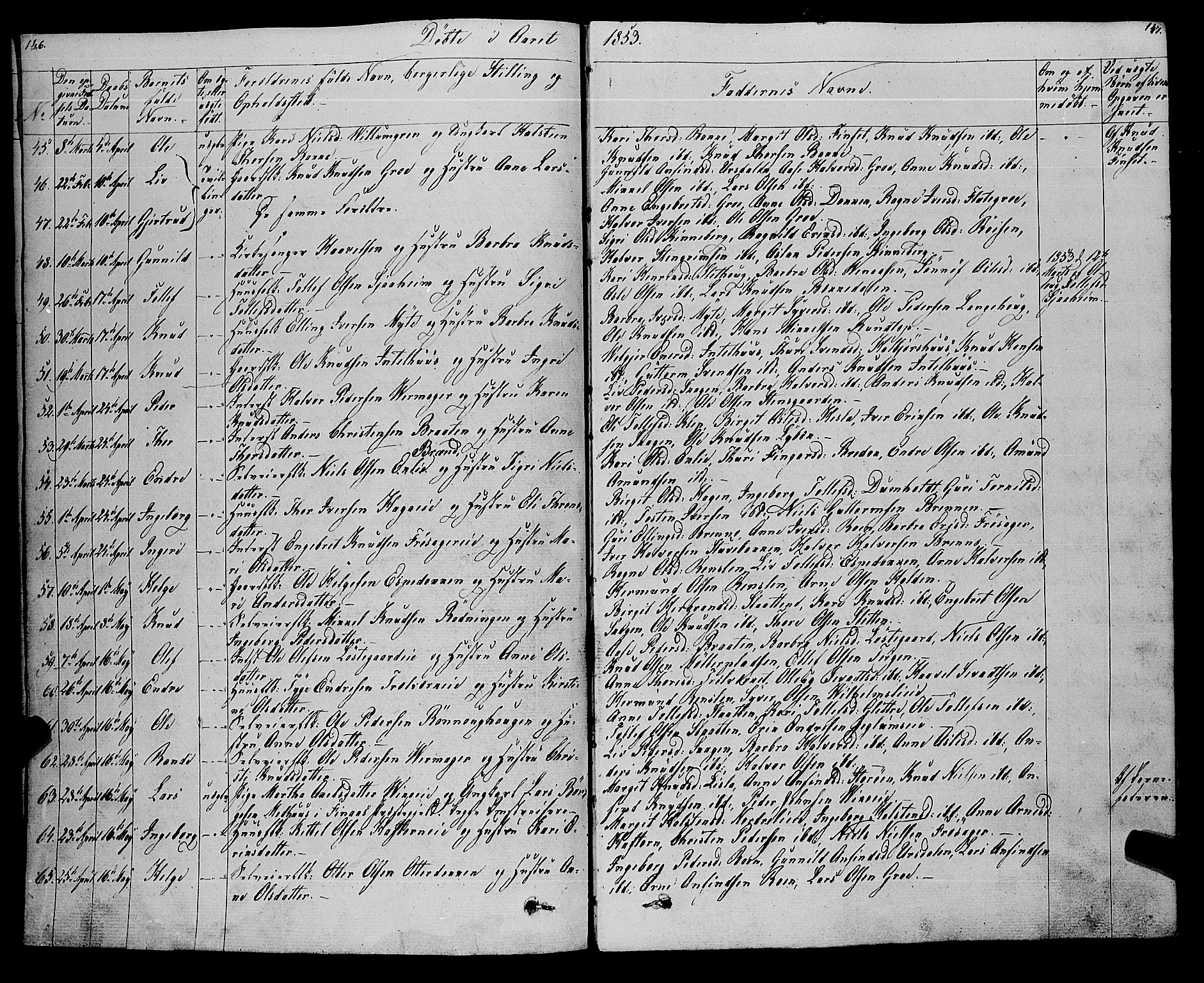 Gol kirkebøker, SAKO/A-226/F/Fa/L0002: Parish register (official) no. I 2, 1837-1863, p. 146-147