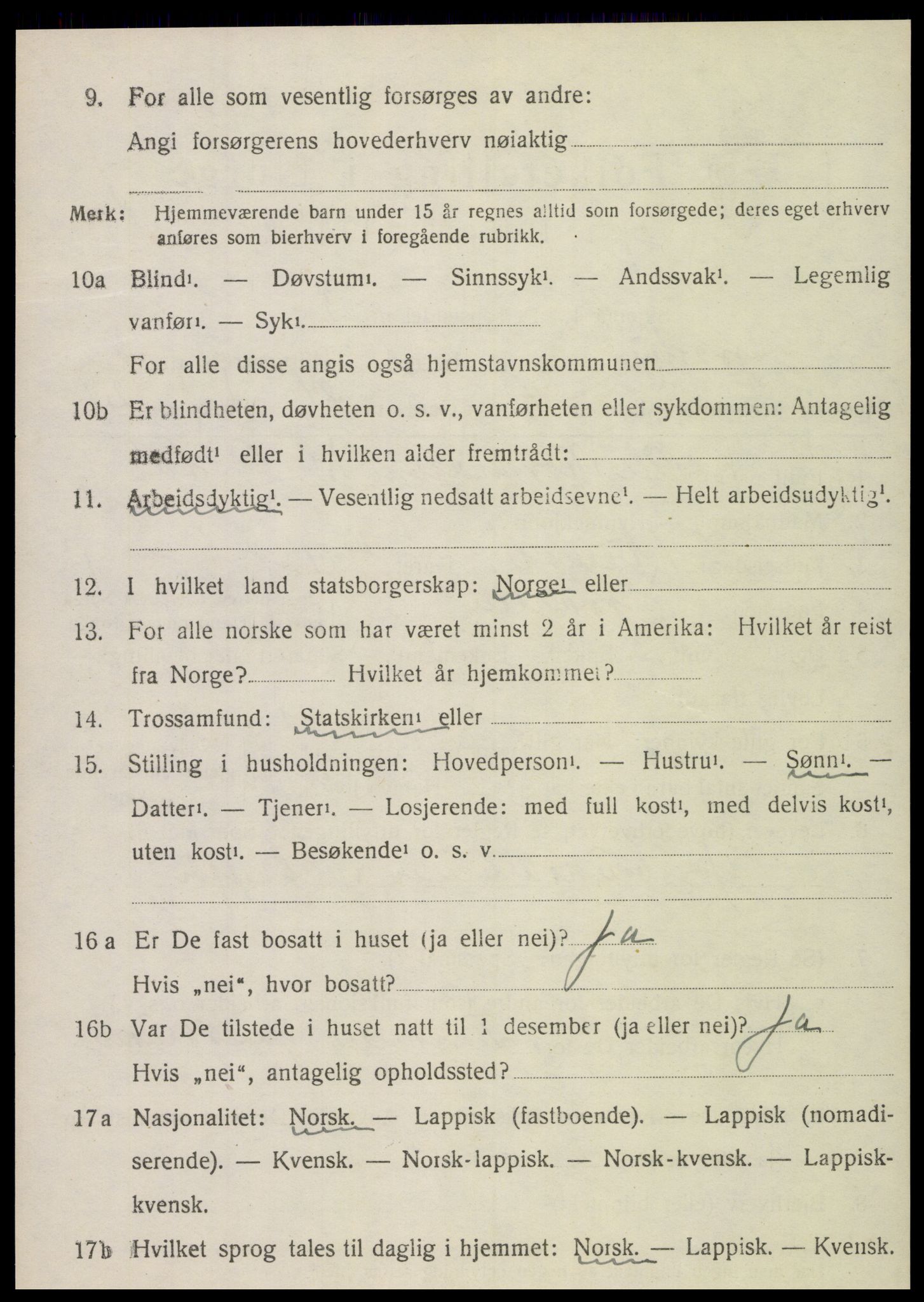 SAT, 1920 census for Sparbu, 1920, p. 4808