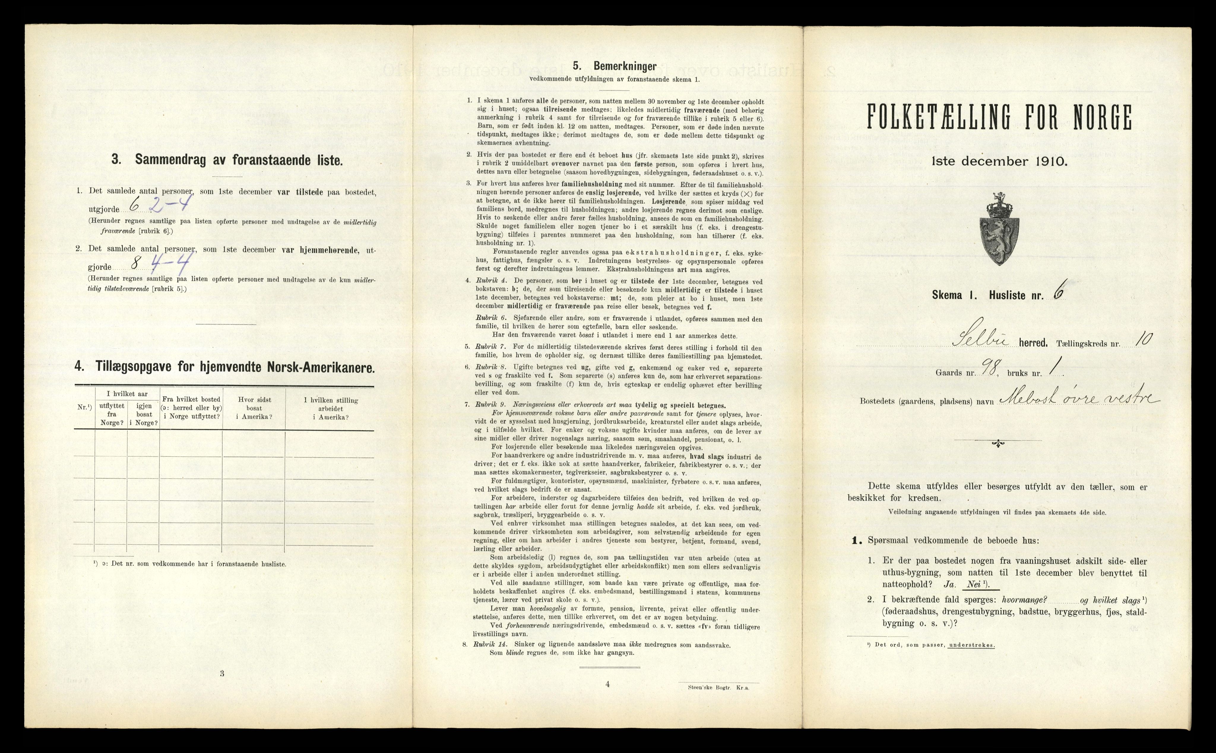 RA, 1910 census for Selbu, 1910, p. 1008