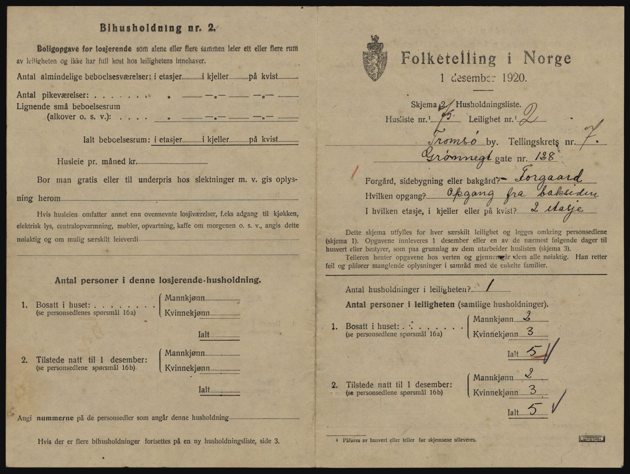 SATØ, 1920 census for Tromsø, 1920, p. 4419