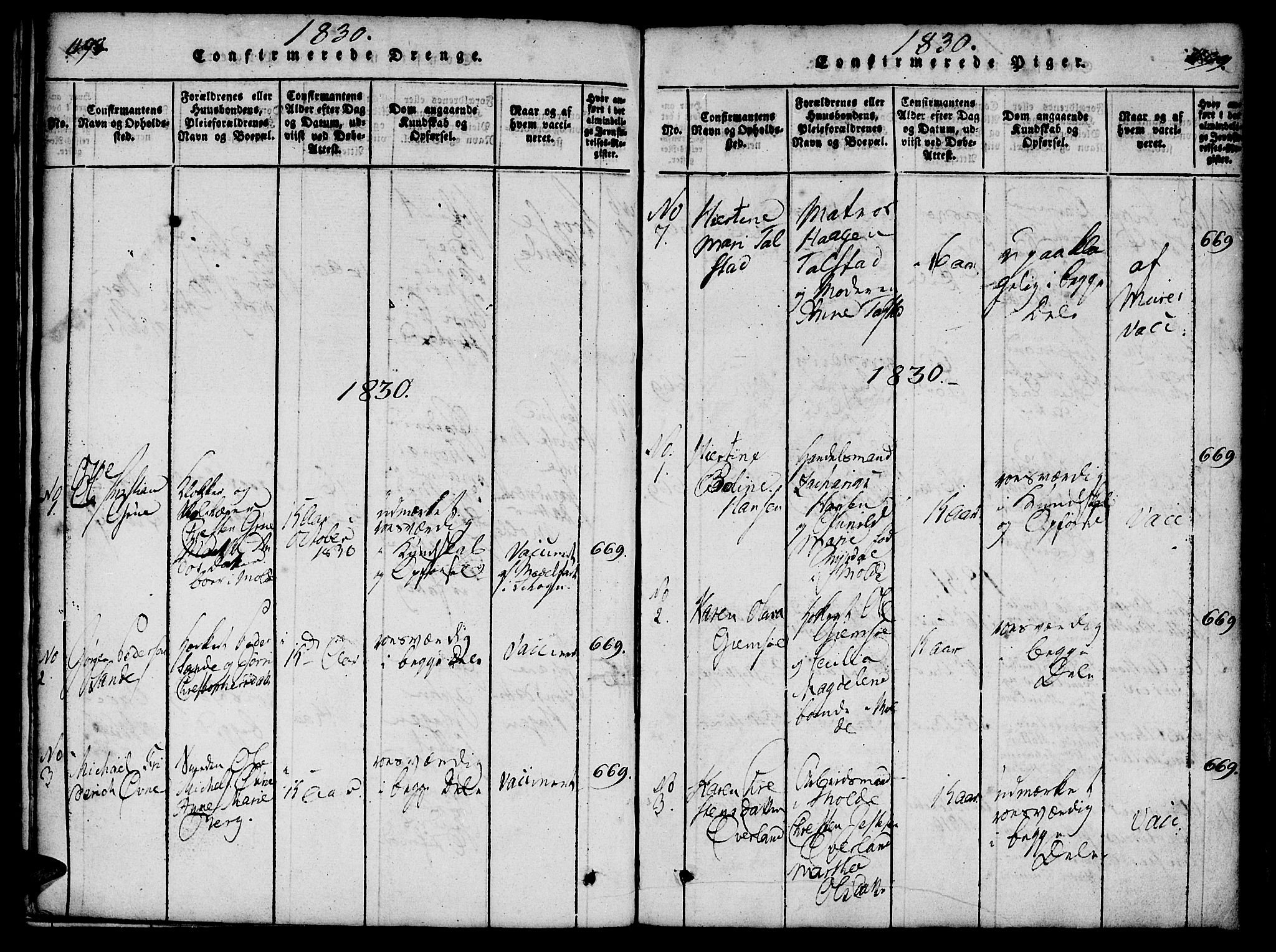 Ministerialprotokoller, klokkerbøker og fødselsregistre - Møre og Romsdal, SAT/A-1454/558/L0688: Parish register (official) no. 558A02, 1818-1843, p. 498-499