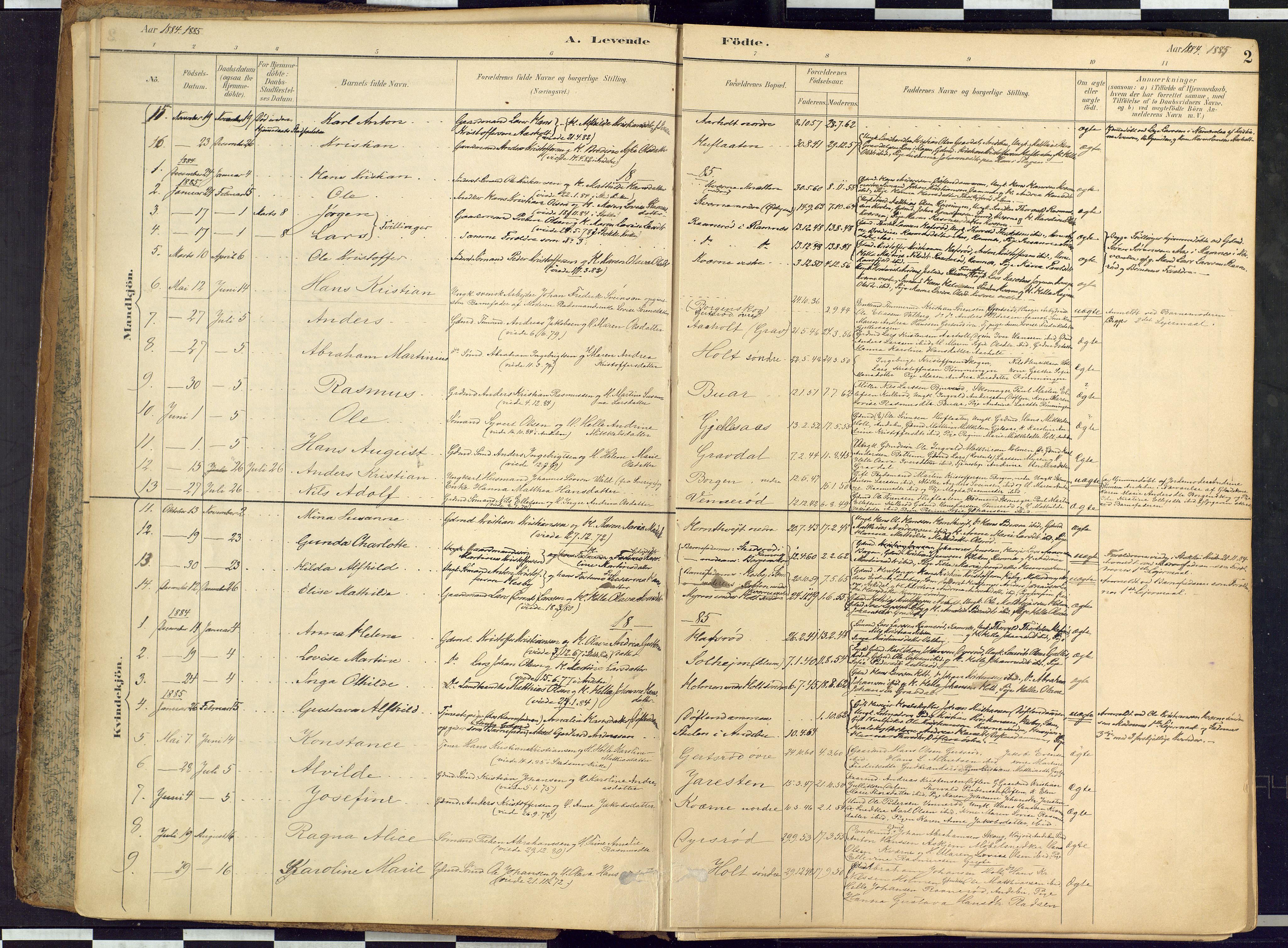 Stokke kirkebøker, SAKO/A-320/F/Fc/L0001: Parish register (official) no. III 1, 1884-1910, p. 2