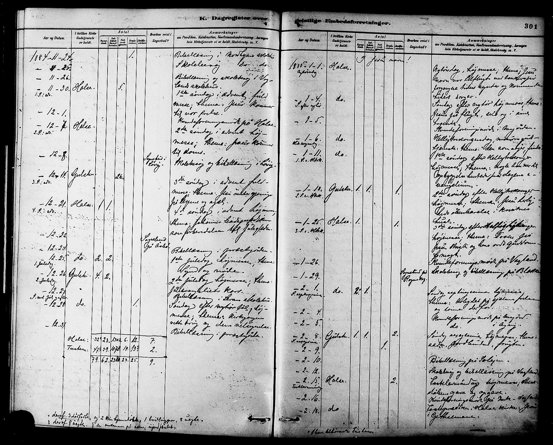 Ministerialprotokoller, klokkerbøker og fødselsregistre - Møre og Romsdal, AV/SAT-A-1454/576/L0885: Parish register (official) no. 576A03, 1880-1898, p. 301