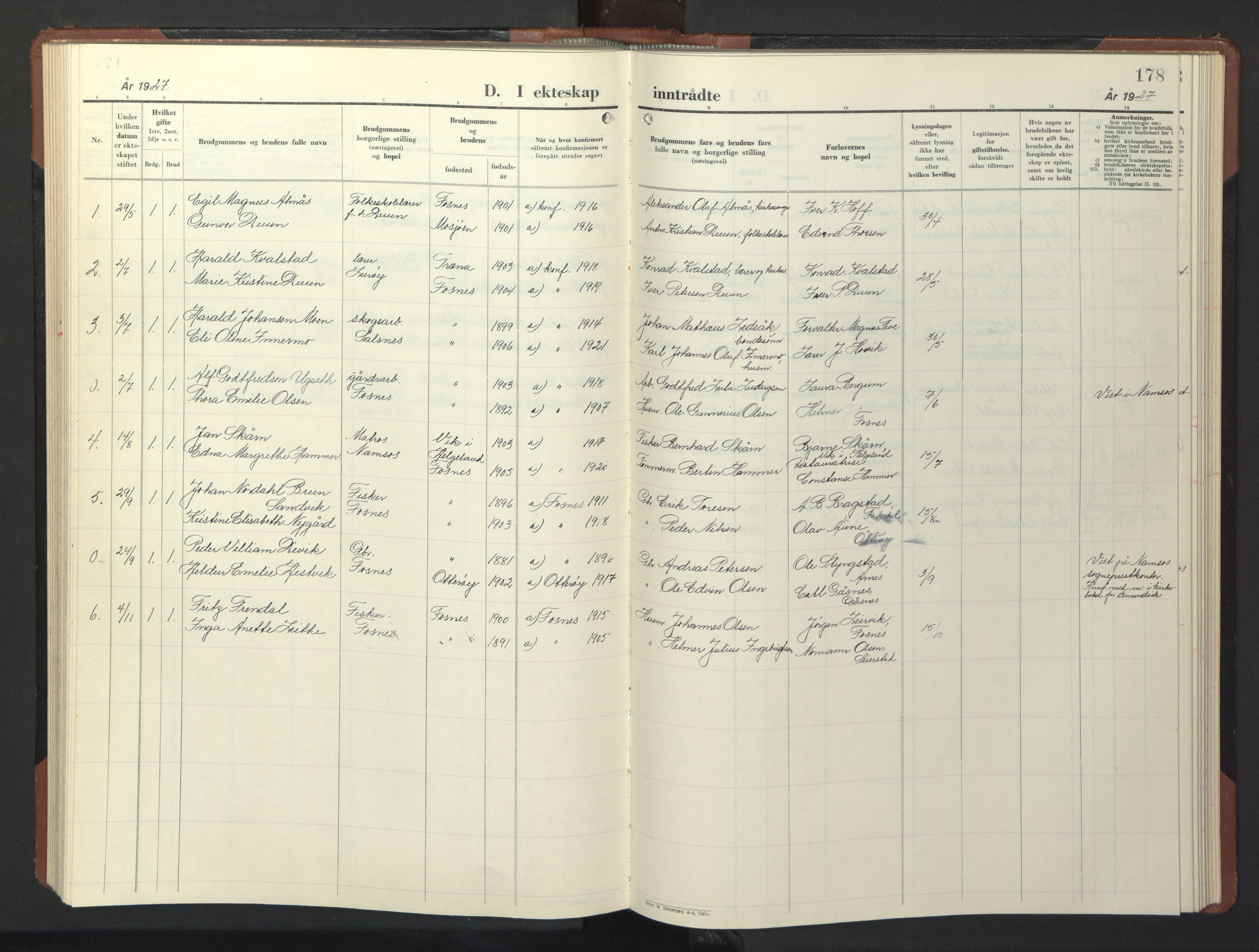 Ministerialprotokoller, klokkerbøker og fødselsregistre - Nord-Trøndelag, SAT/A-1458/773/L0625: Parish register (copy) no. 773C01, 1910-1952, p. 178