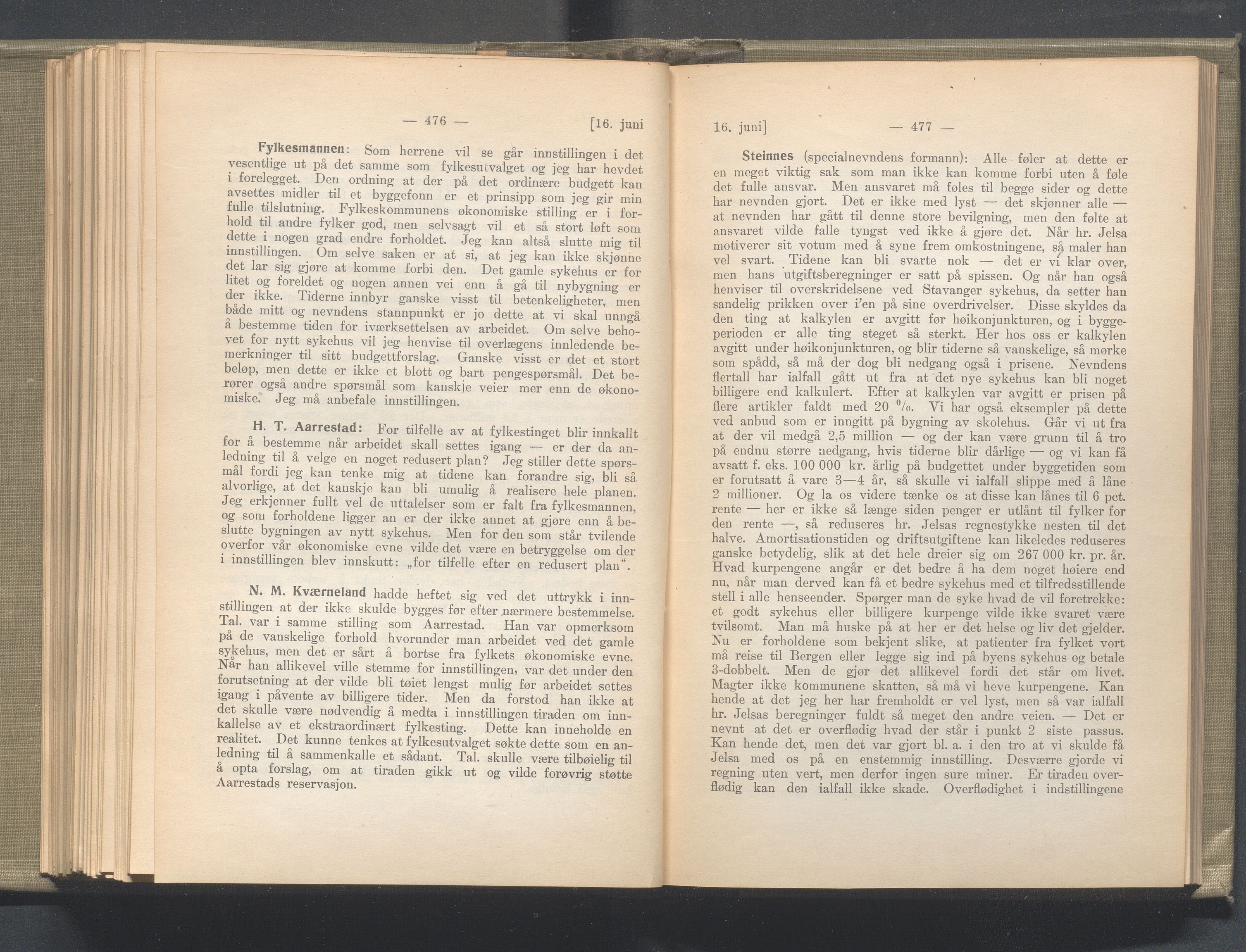 Rogaland fylkeskommune - Fylkesrådmannen , IKAR/A-900/A/Aa/Aaa/L0040: Møtebok , 1921, p. 476-477