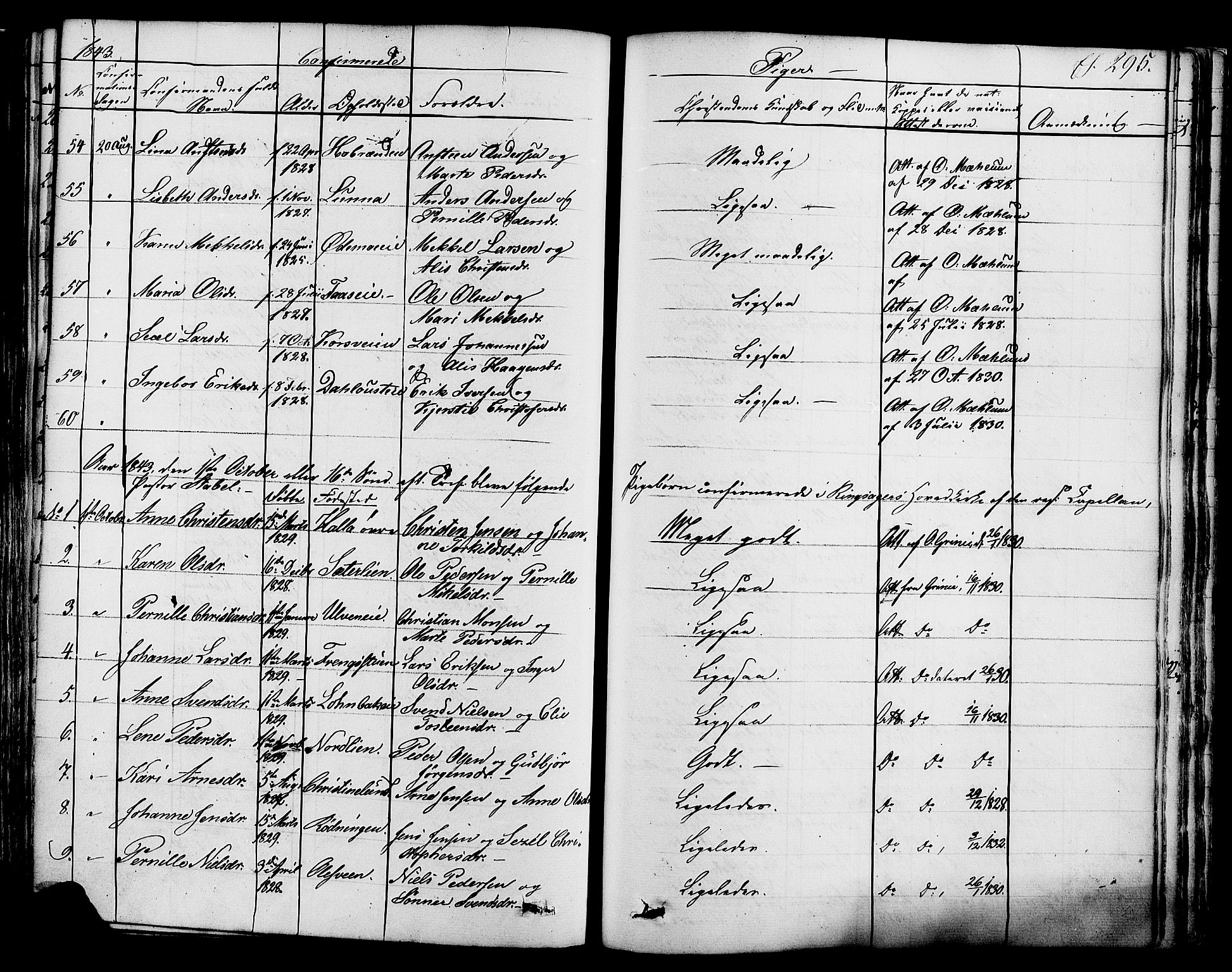 Ringsaker prestekontor, AV/SAH-PREST-014/K/Ka/L0008: Parish register (official) no. 8, 1837-1850, p. 295