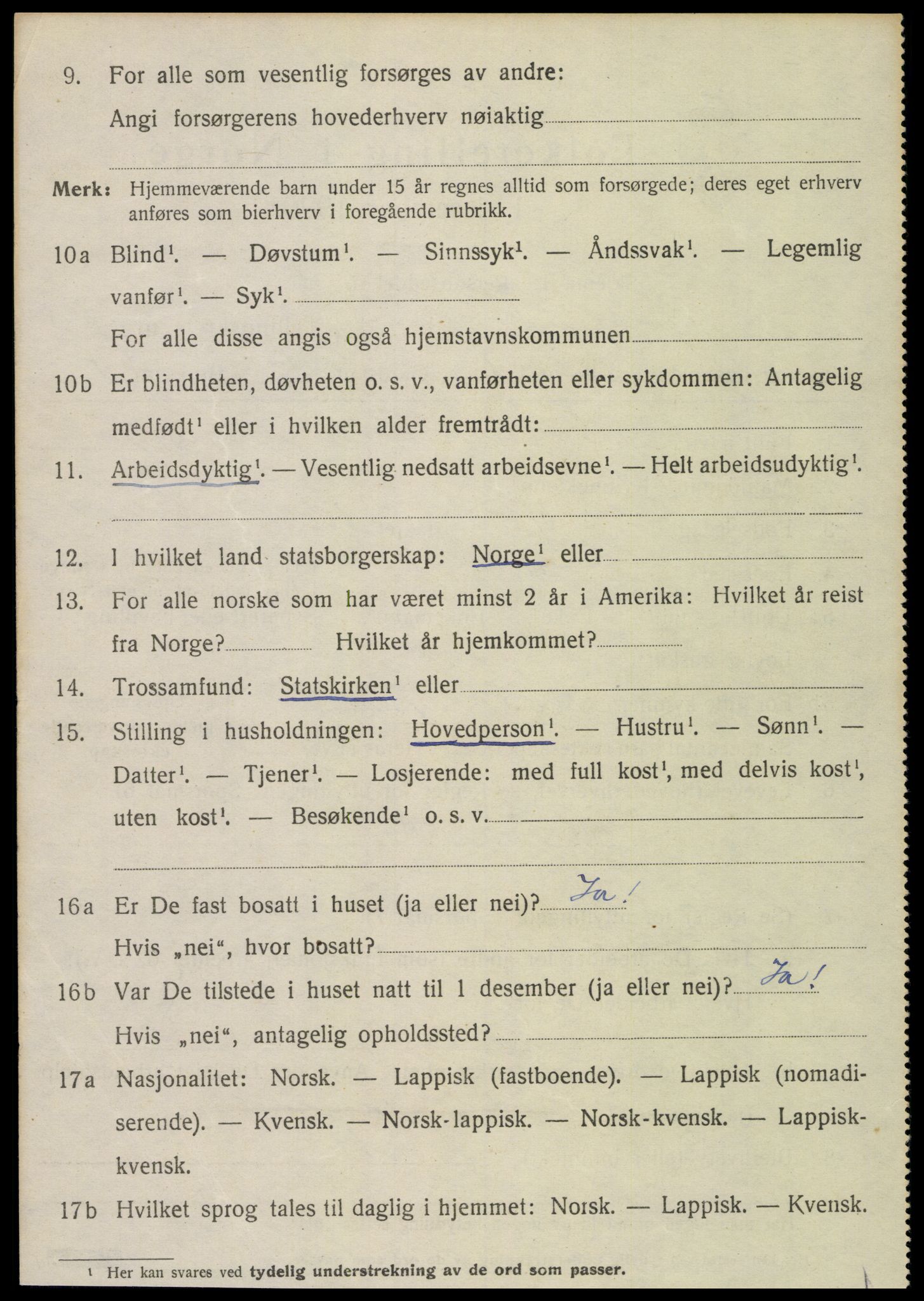 SAT, 1920 census for Kolvereid, 1920, p. 5092