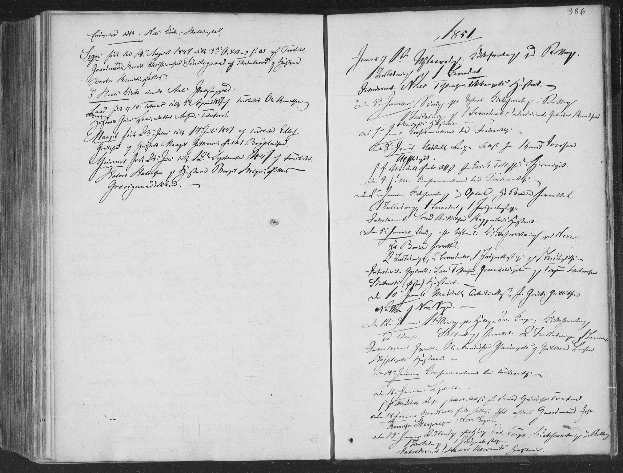 Rollag kirkebøker, AV/SAKO-A-240/F/Fa/L0008: Parish register (official) no. I 8, 1847-1860, p. 386