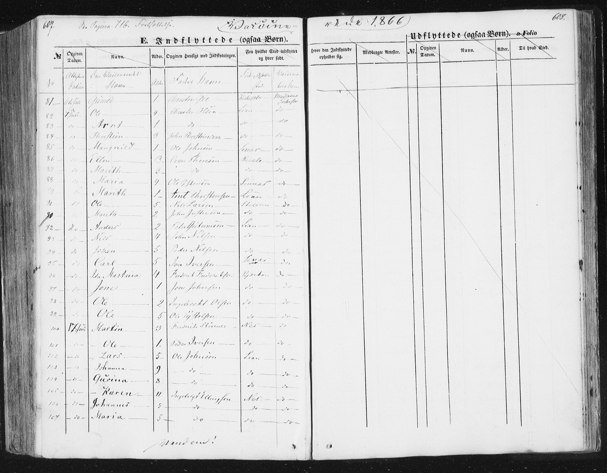 Ministerialprotokoller, klokkerbøker og fødselsregistre - Sør-Trøndelag, AV/SAT-A-1456/630/L0494: Parish register (official) no. 630A07, 1852-1868, p. 607-608
