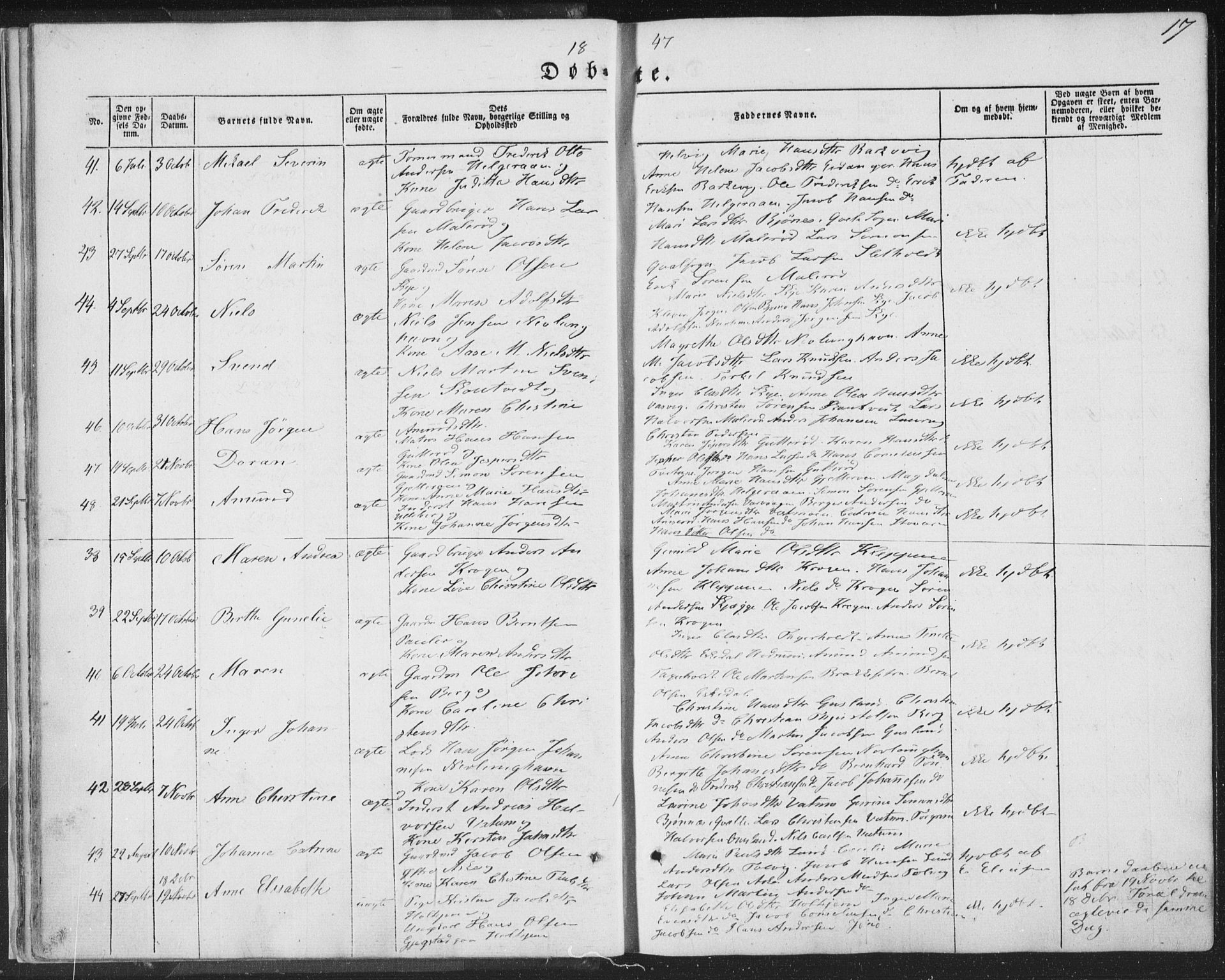 Brunlanes kirkebøker, AV/SAKO-A-342/F/Fa/L0004: Parish register (official) no. I 4, 1846-1862, p. 17