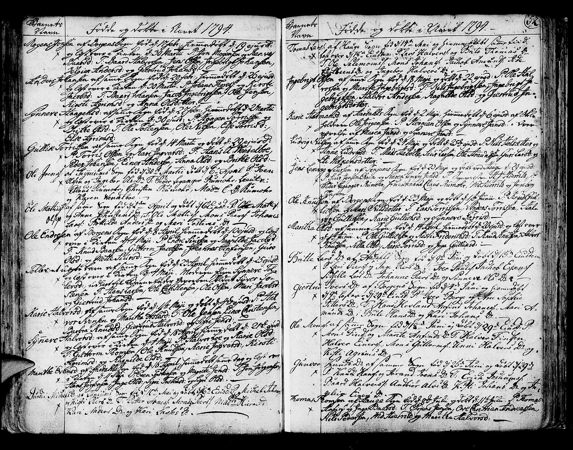 Lærdal sokneprestembete, AV/SAB-A-81201: Parish register (official) no. A 3, 1783-1804, p. 52