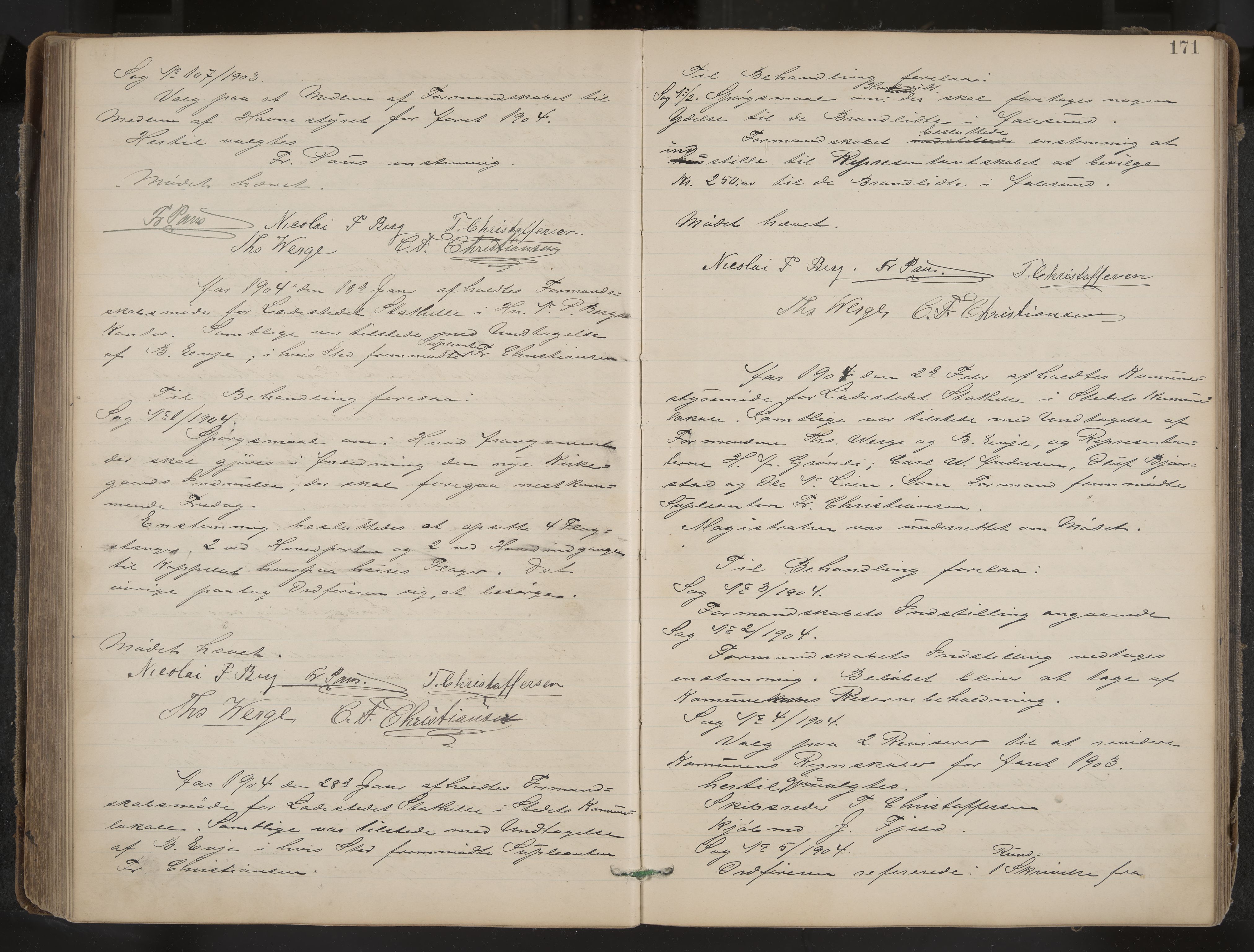 Stathelle formannskap og sentraladministrasjon, IKAK/0803021/A/L0002: Møtebok, 1892-1909, p. 171