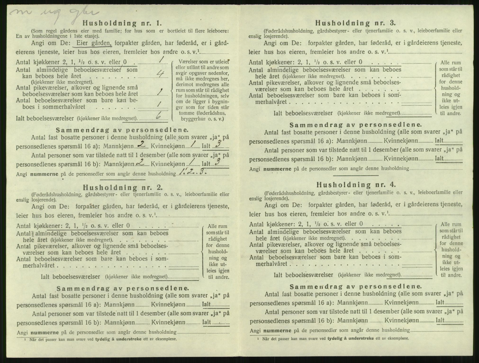 SAT, 1920 census for Nesset, 1920, p. 149
