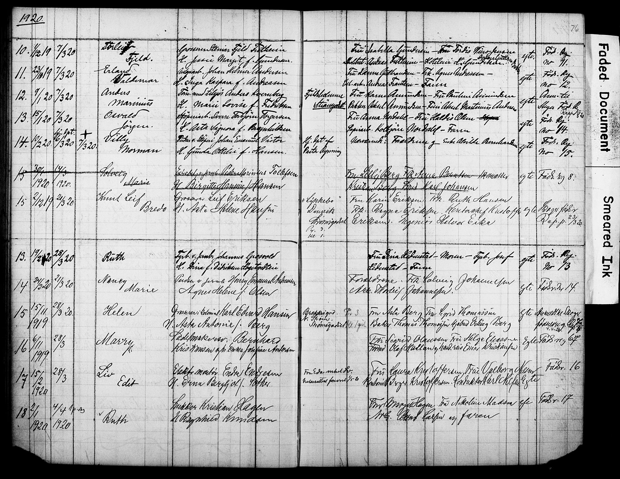Strømsø kirkebøker, AV/SAKO-A-246/Y/Ya/L0007: Parish register draft no. I 7, 1915-1932, p. 76