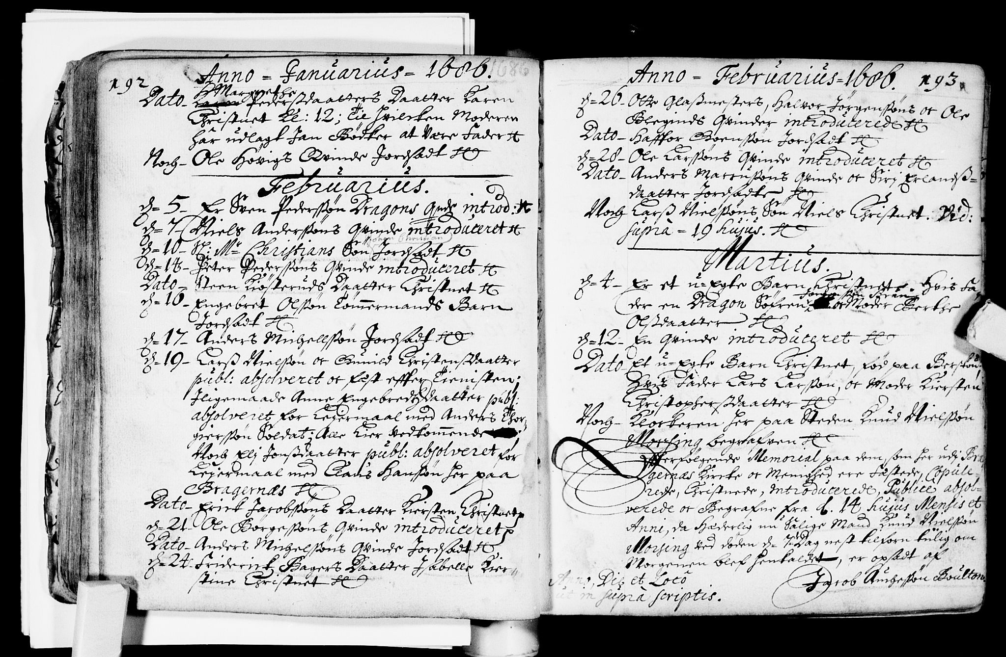 Bragernes kirkebøker, AV/SAKO-A-6/F/Fa/L0002: Parish register (official) no. I 2, 1680-1705, p. 192-193