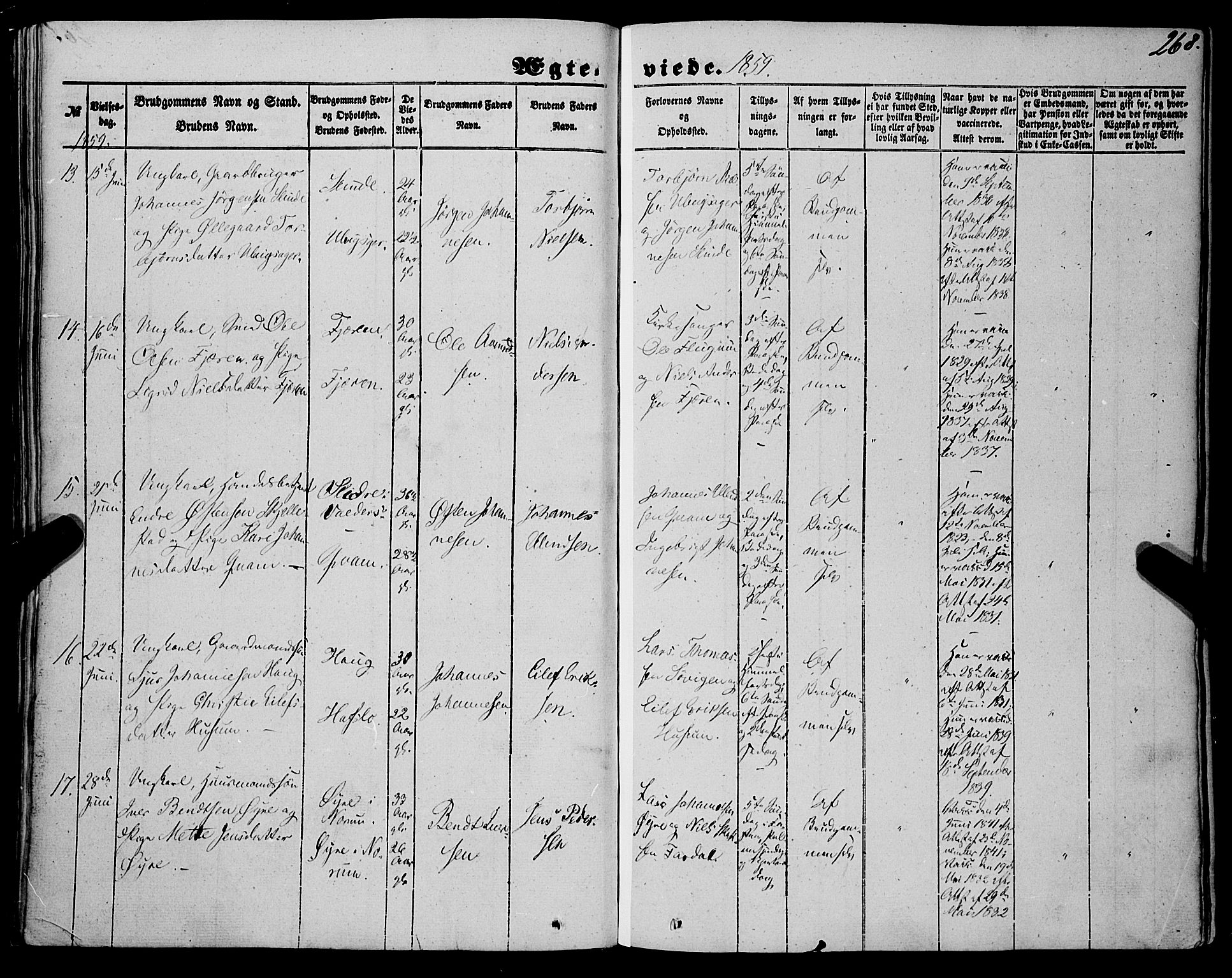 Sogndal sokneprestembete, AV/SAB-A-81301/H/Haa/Haaa/L0012II: Parish register (official) no. A 12II, 1847-1877, p. 268