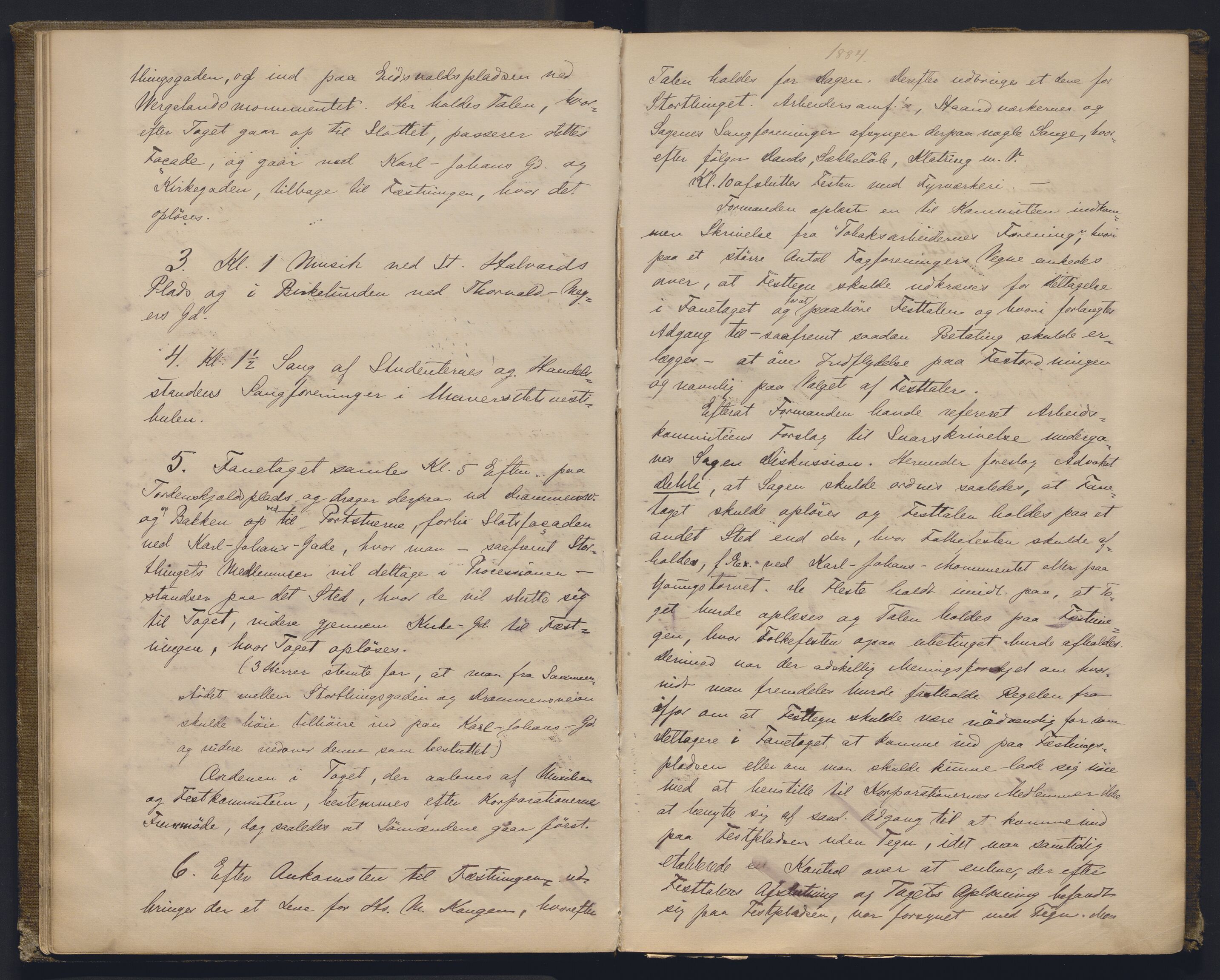 Kristiania 17. mai-komite, AV/SAO-PAO-0101/A/L0001: Forhandlingsprotokoll, 1881-1901