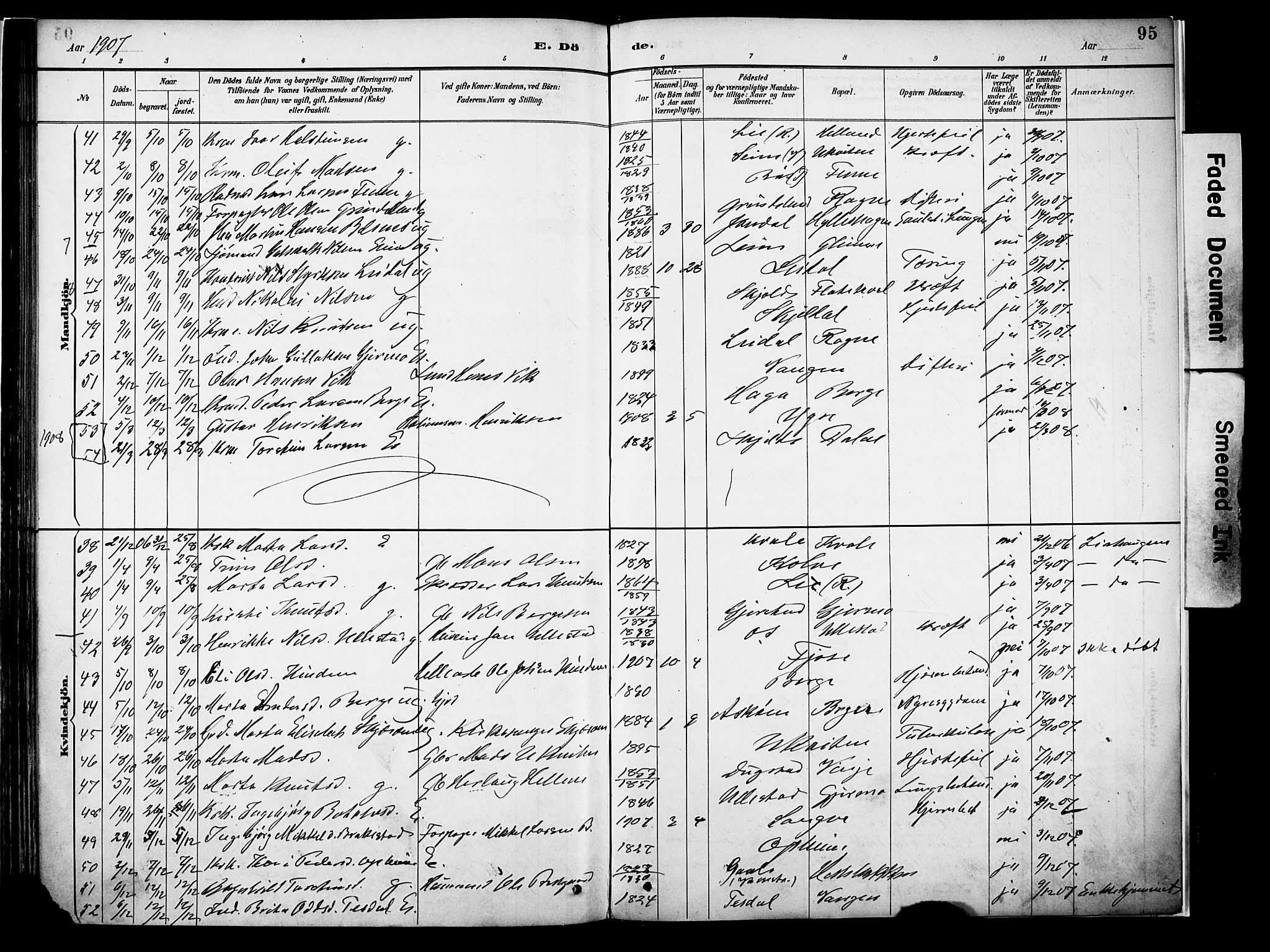 Voss sokneprestembete, AV/SAB-A-79001/H/Haa: Parish register (official) no. A 22, 1887-1909, p. 95