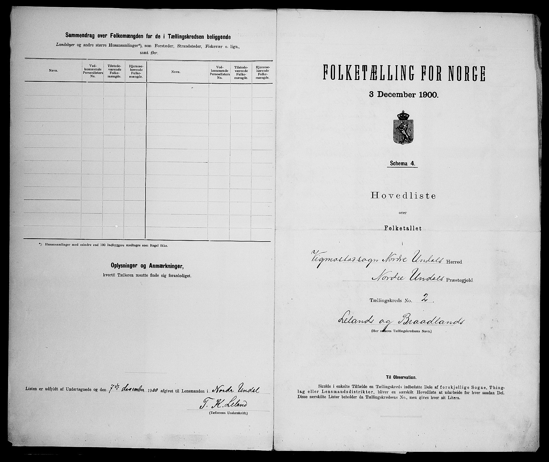 SAK, 1900 census for Nord-Audnedal, 1900, p. 18