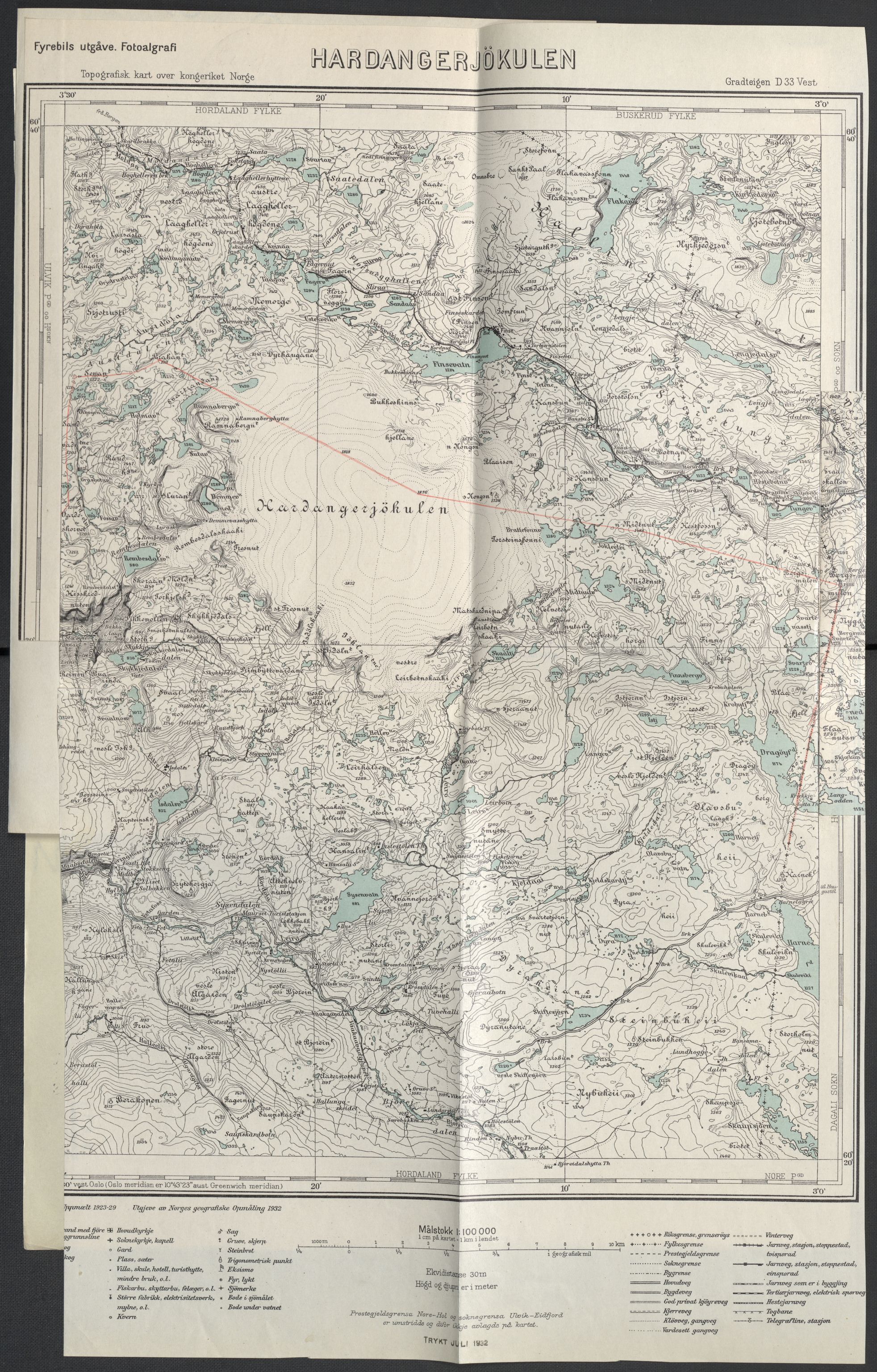 Instituttet for sammenlignende kulturforskning, AV/RA-PA-0424/F/Fc/L0010/0003: Eske B10: / Hordaland (perm XXVII), 1933-1936