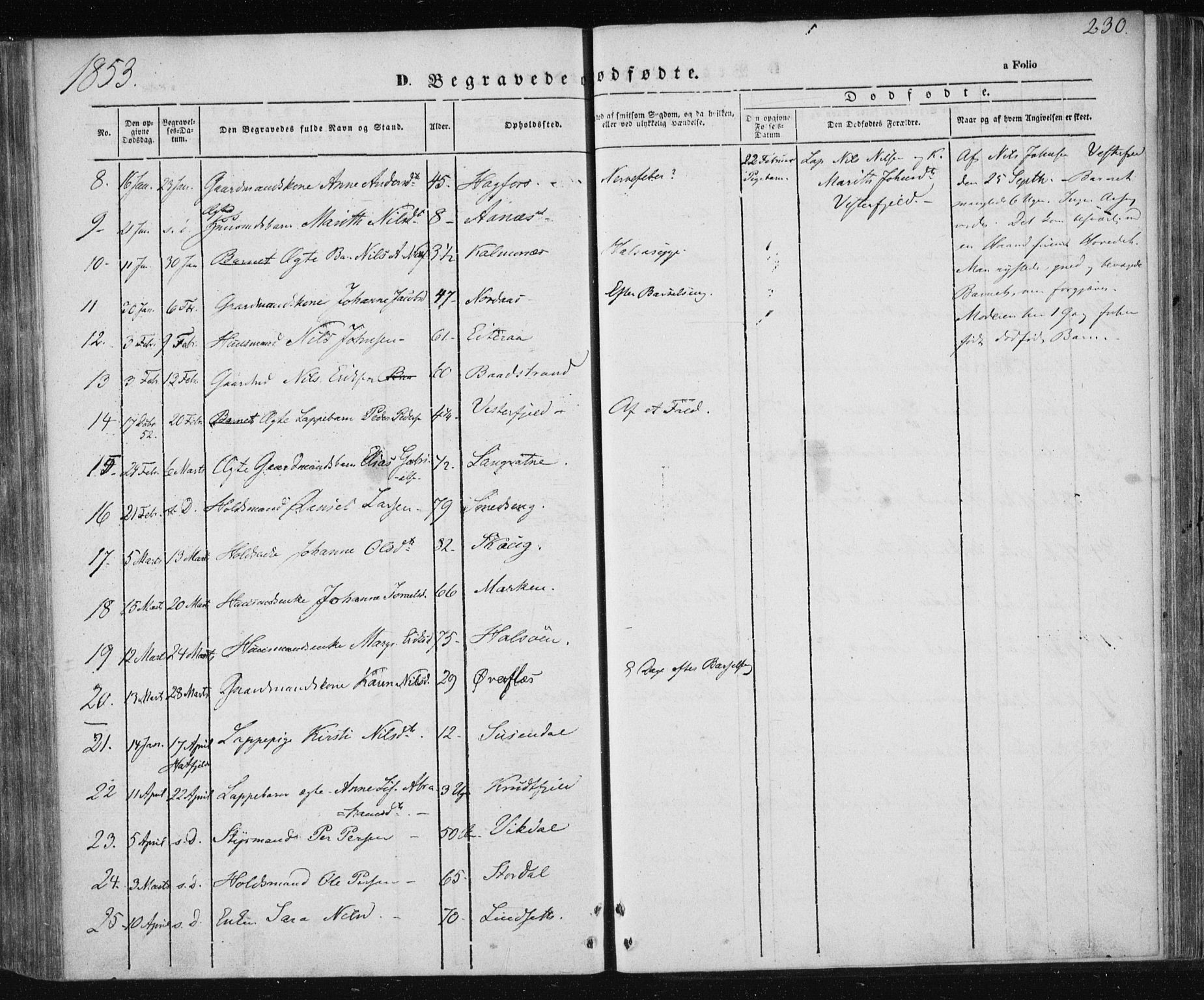 Ministerialprotokoller, klokkerbøker og fødselsregistre - Nordland, AV/SAT-A-1459/820/L0291: Parish register (official) no. 820A12, 1846-1854, p. 230