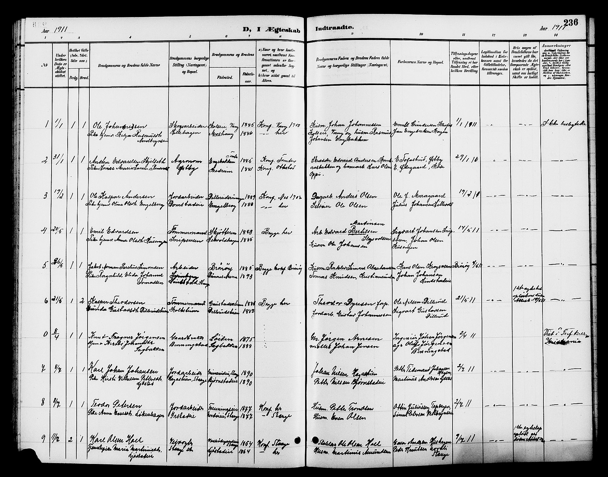 Romedal prestekontor, SAH/PREST-004/L/L0012: Parish register (copy) no. 12, 1896-1914, p. 236