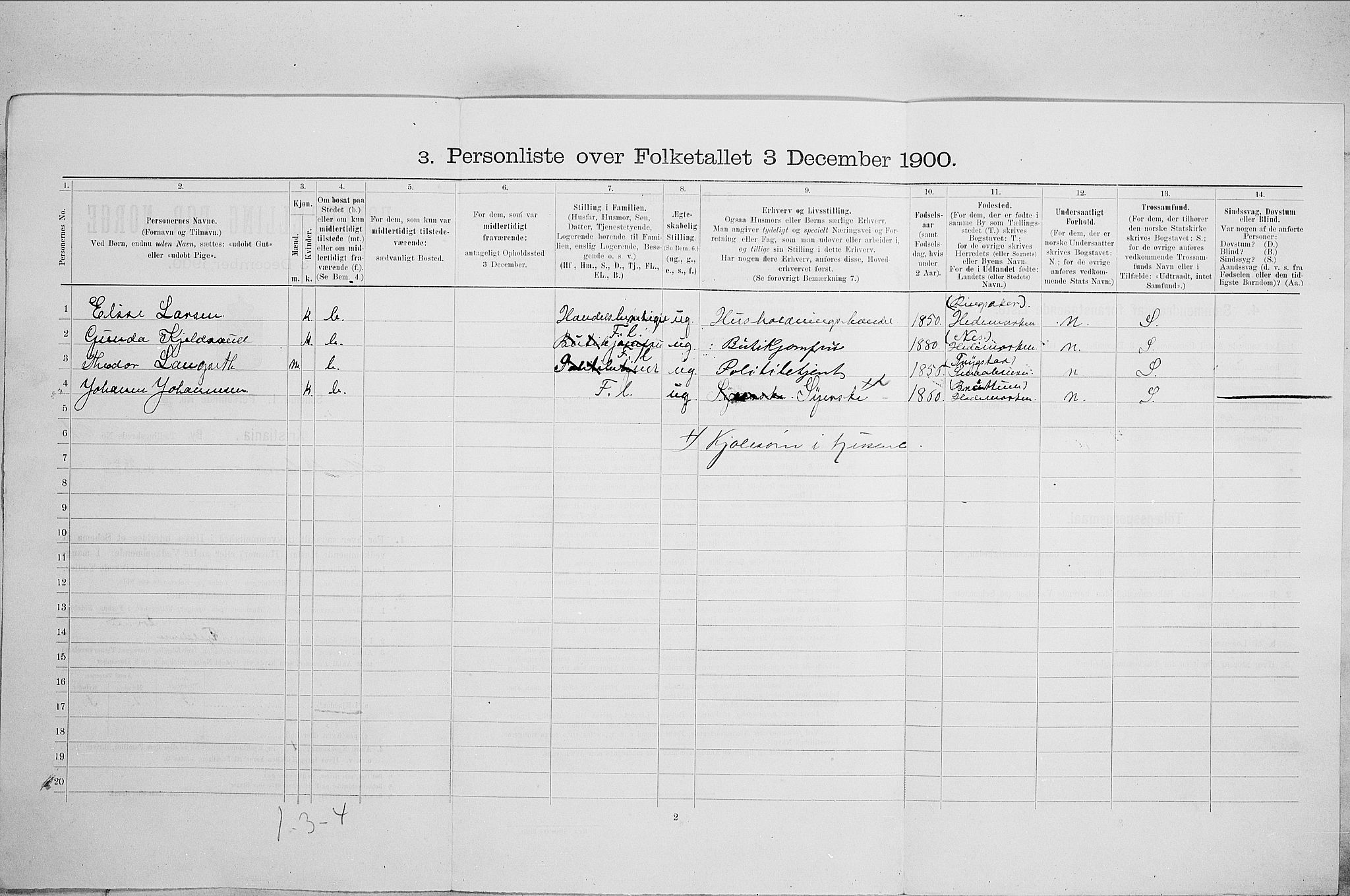 SAO, 1900 census for Kristiania, 1900, p. 61091
