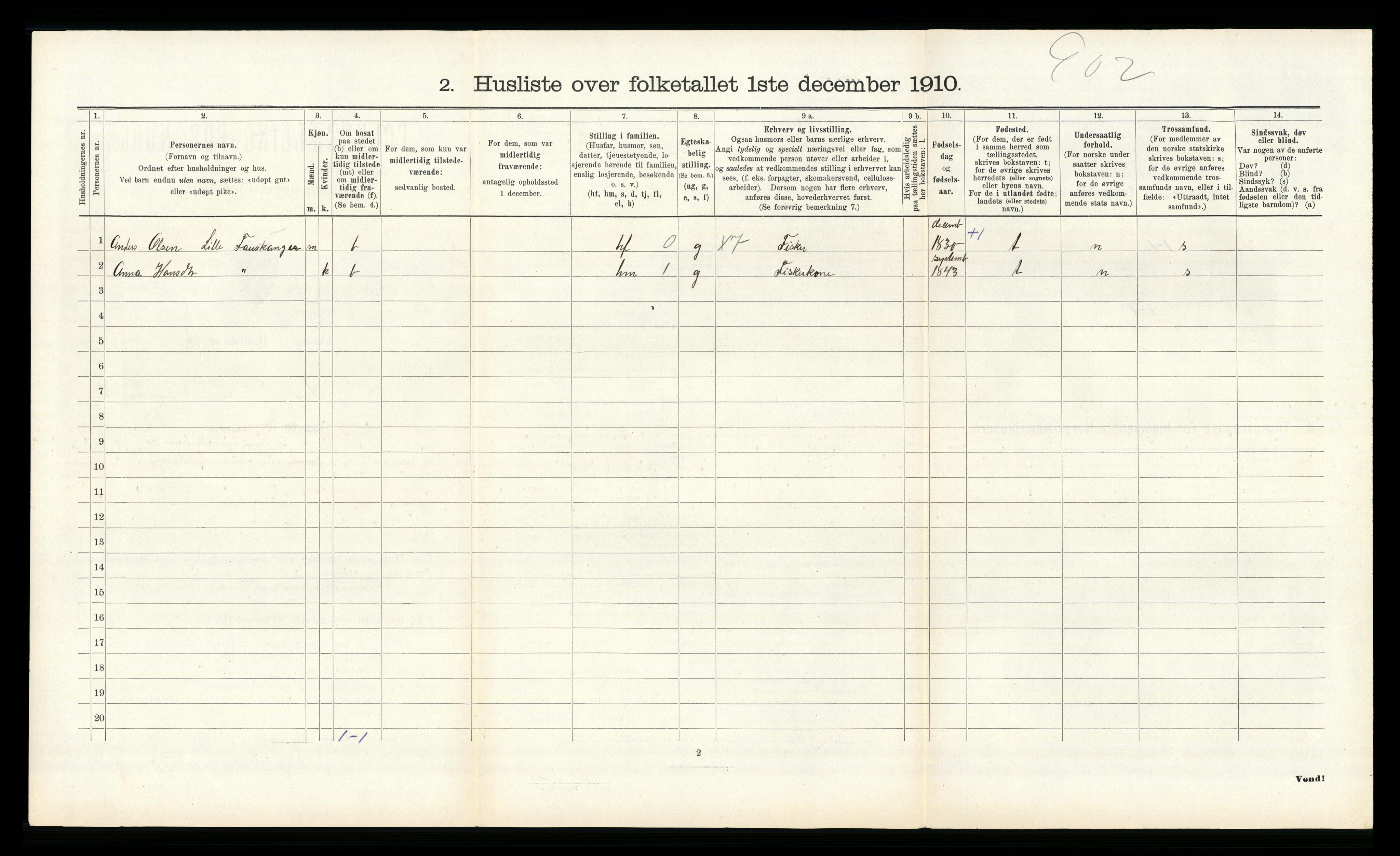 RA, 1910 census for Herdla, 1910, p. 519