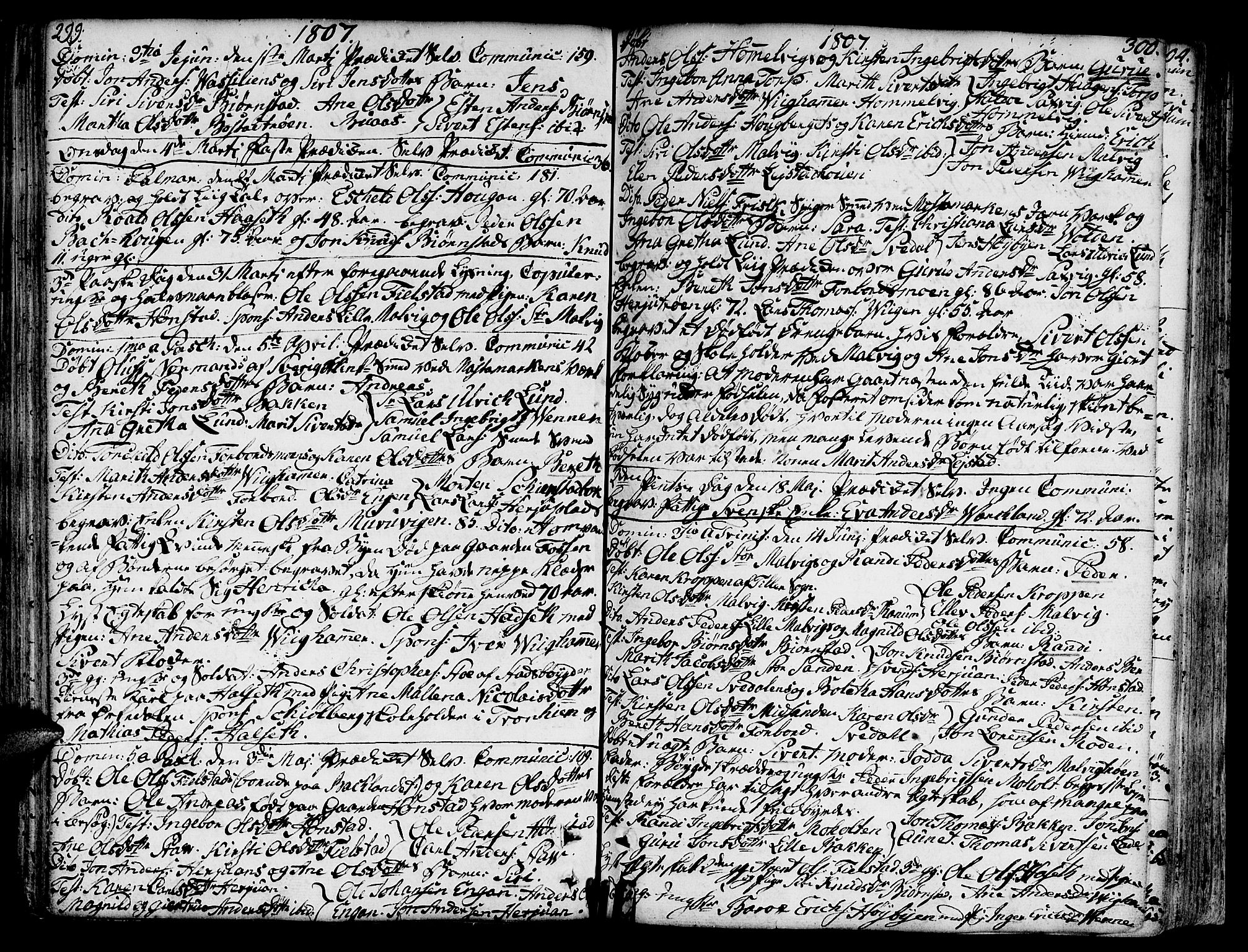 Ministerialprotokoller, klokkerbøker og fødselsregistre - Sør-Trøndelag, SAT/A-1456/606/L0281: Parish register (official) no. 606A02 /2, 1781-1817, p. 299-300