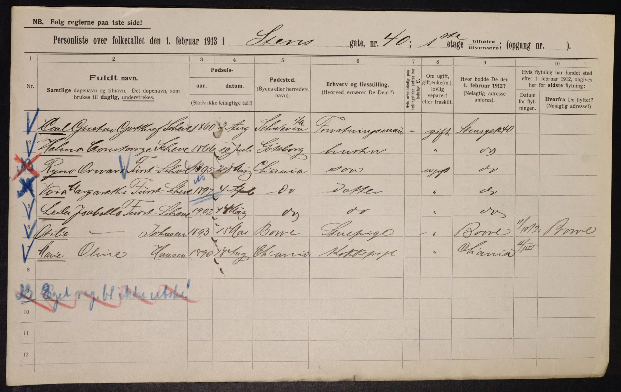 OBA, Municipal Census 1913 for Kristiania, 1913, p. 102343