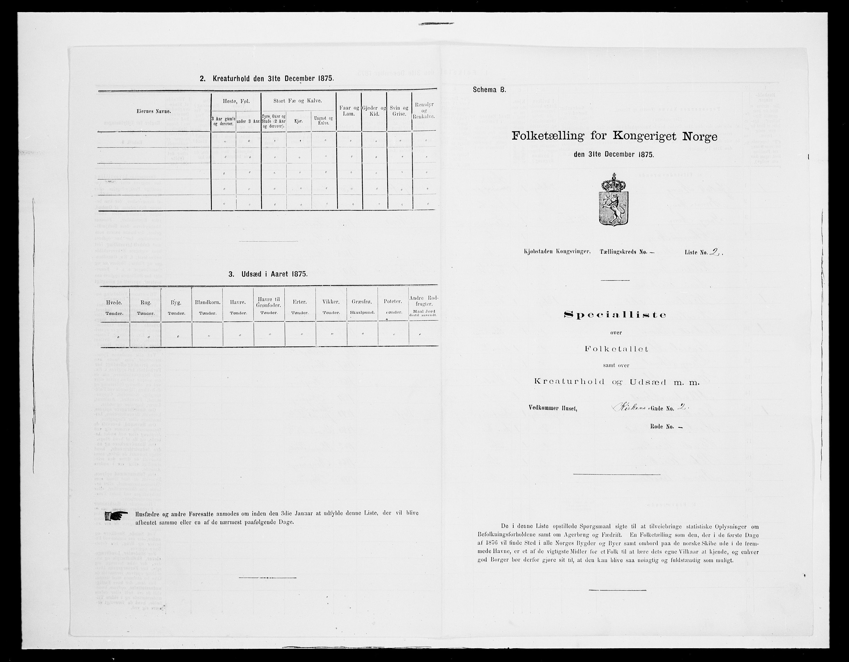 SAH, 1875 census for 0402B Vinger/Kongsvinger, 1875, p. 12