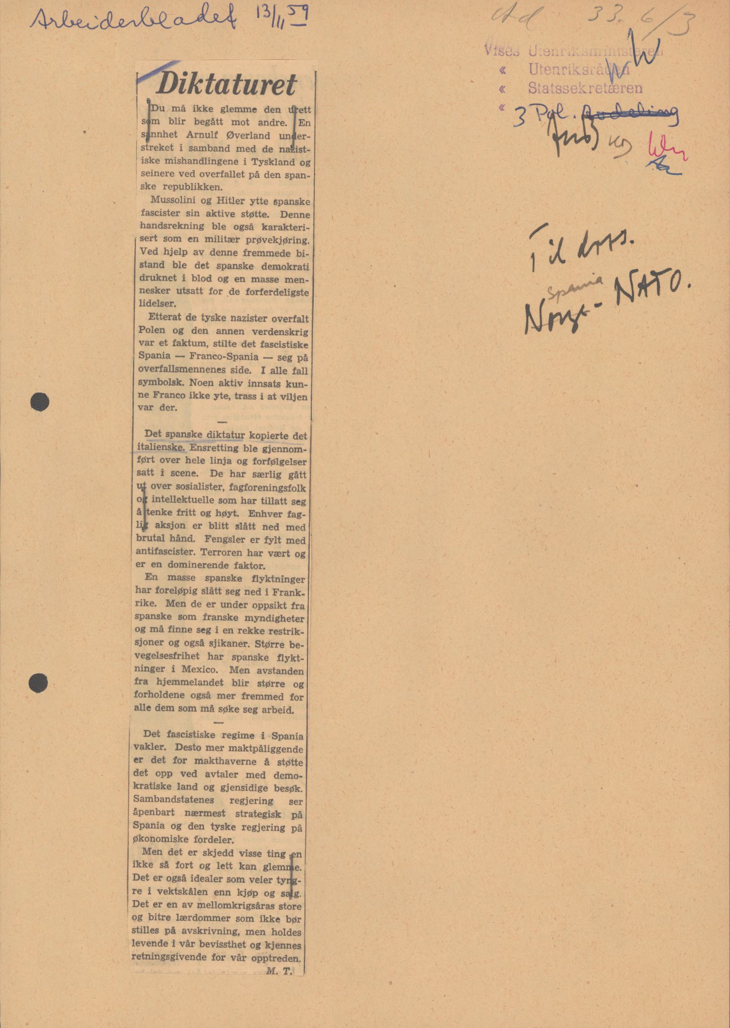 Utenriksdepartementet, RA/S-2259, 1951-1959, p. 380