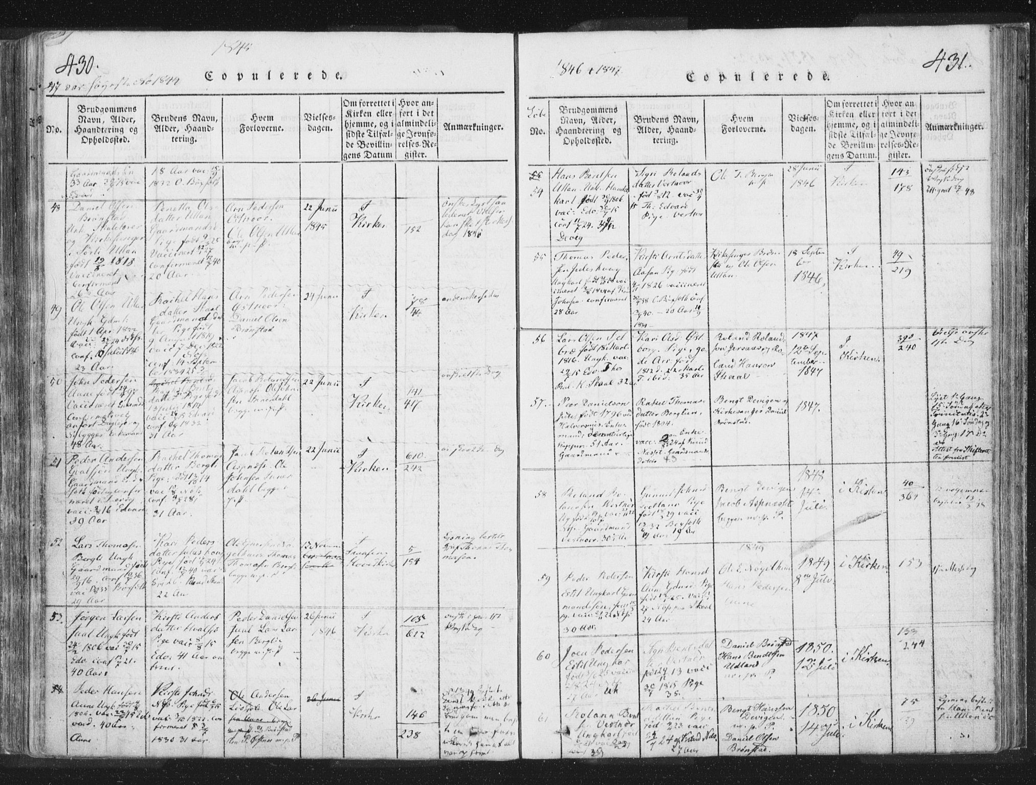 Ministerialprotokoller, klokkerbøker og fødselsregistre - Nord-Trøndelag, SAT/A-1458/755/L0491: Parish register (official) no. 755A01 /2, 1817-1864, p. 430-431