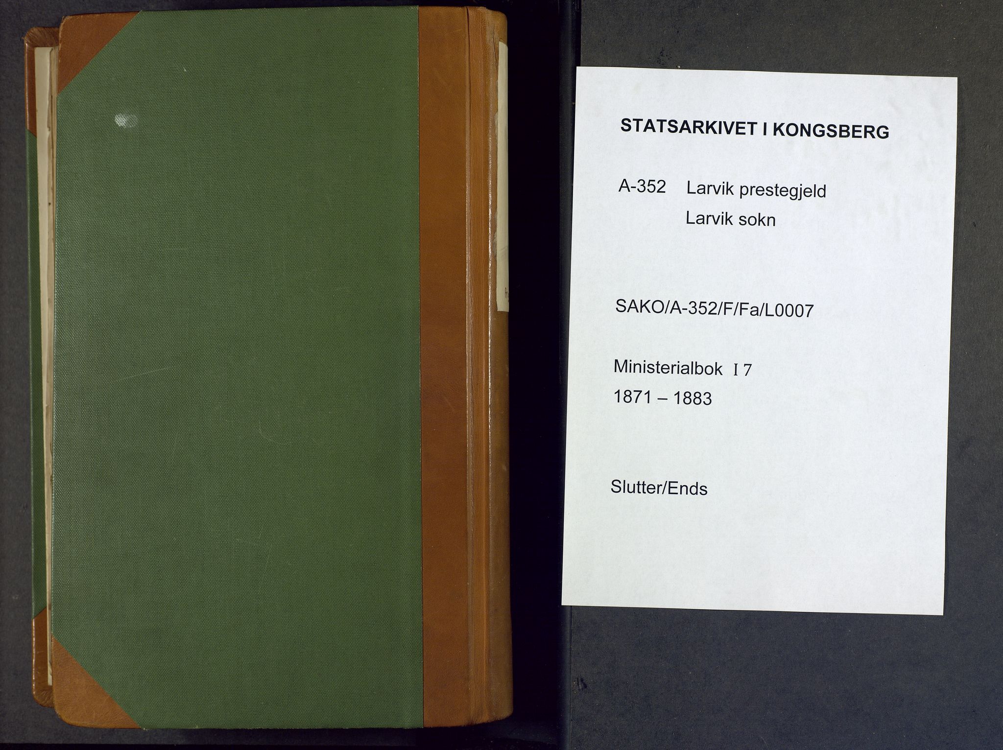 Larvik kirkebøker, SAKO/A-352/F/Fa/L0007: Parish register (official) no. I 7, 1871-1883