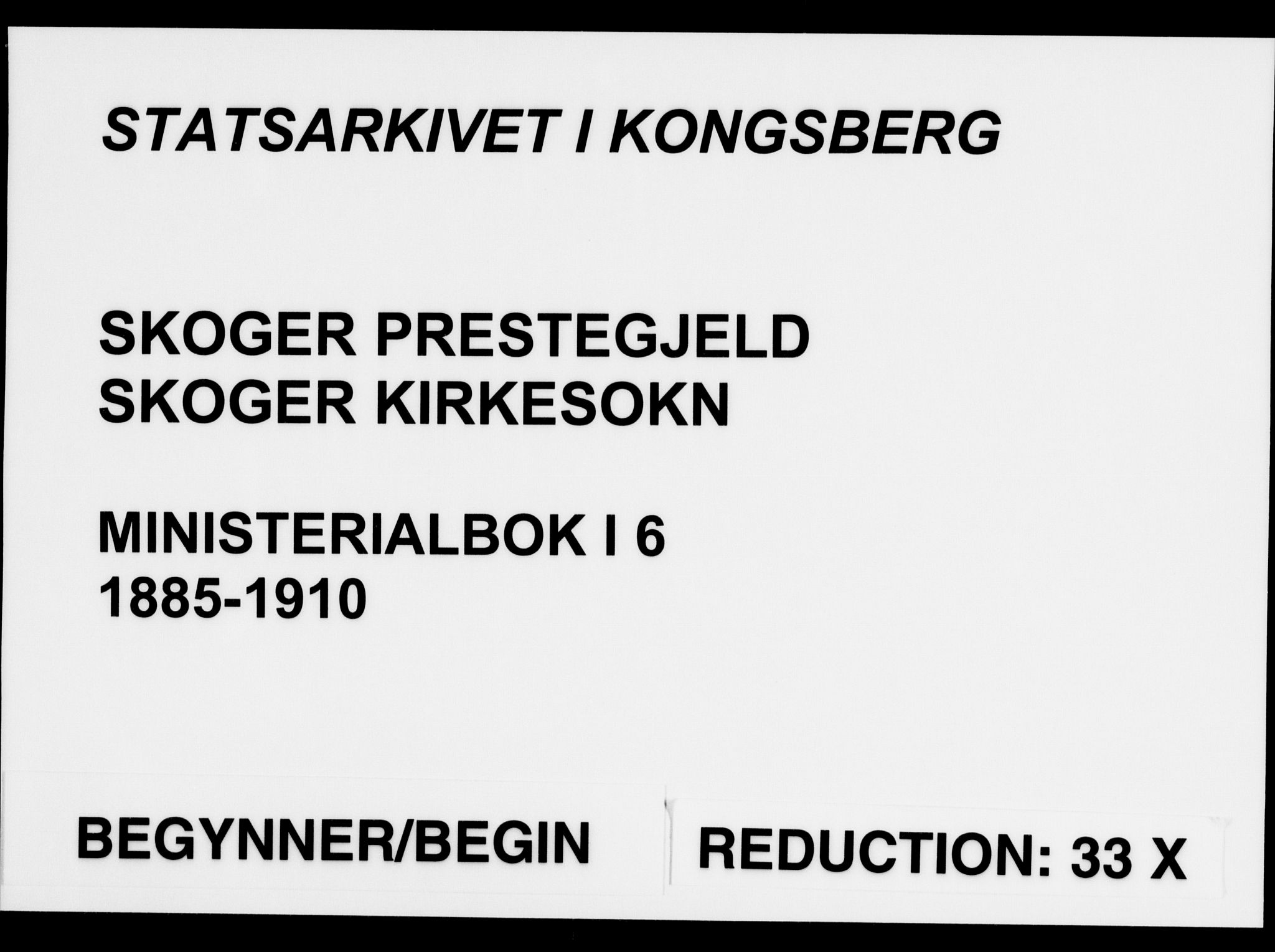 Skoger kirkebøker, SAKO/A-59/F/Fa/L0006: Parish register (official) no. I 6, 1885-1910