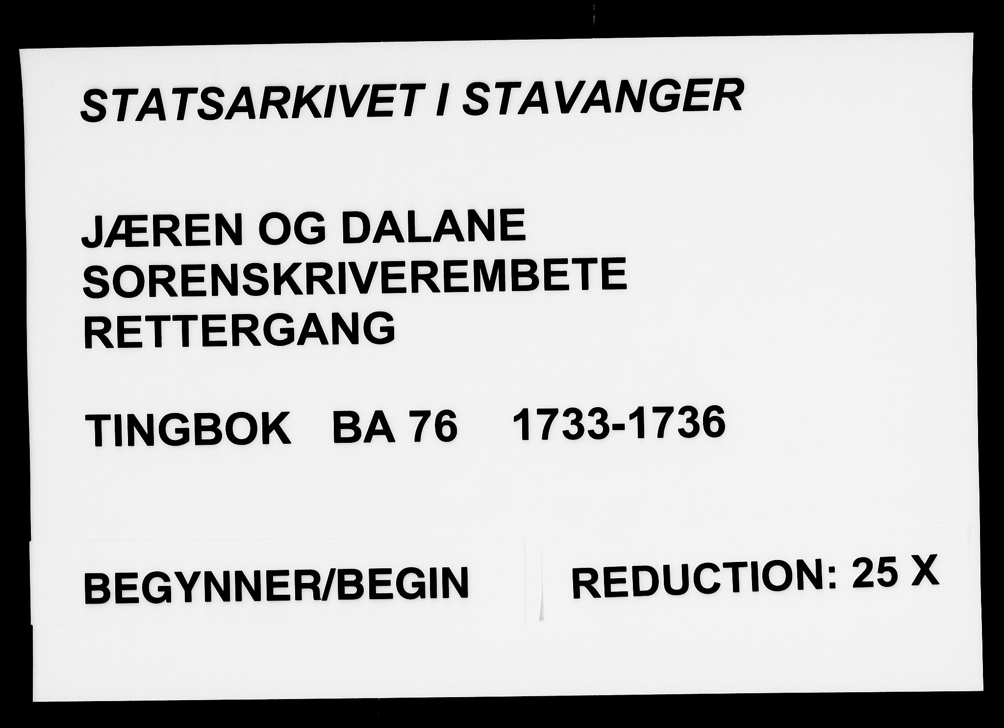 Jæren og Dalane sorenskriveri, AV/SAST-A-100306/3/30/30BA/L0076: TINGBOK, 1733-1736